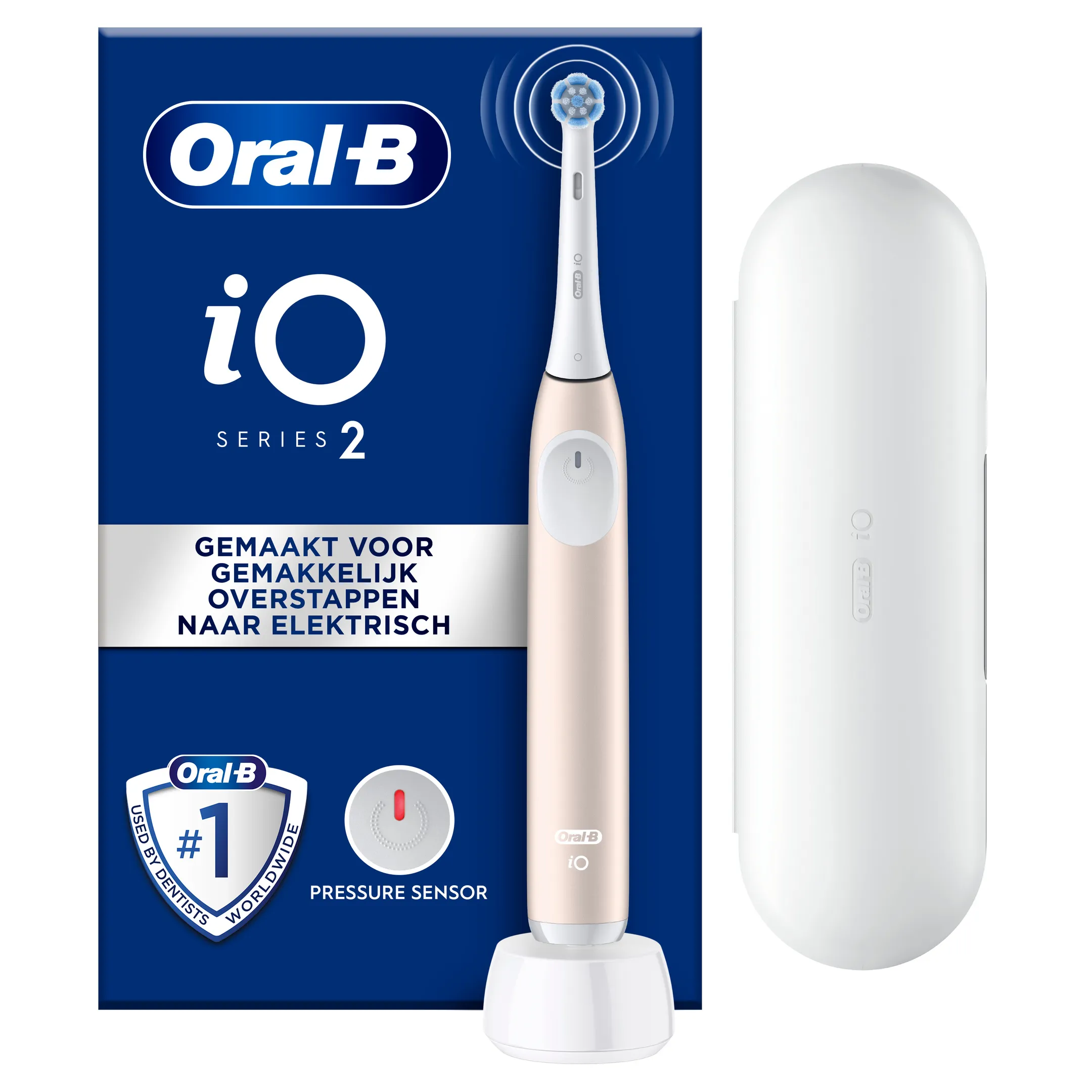 Brosse à dents électrique iO2 rose + étui de voyage