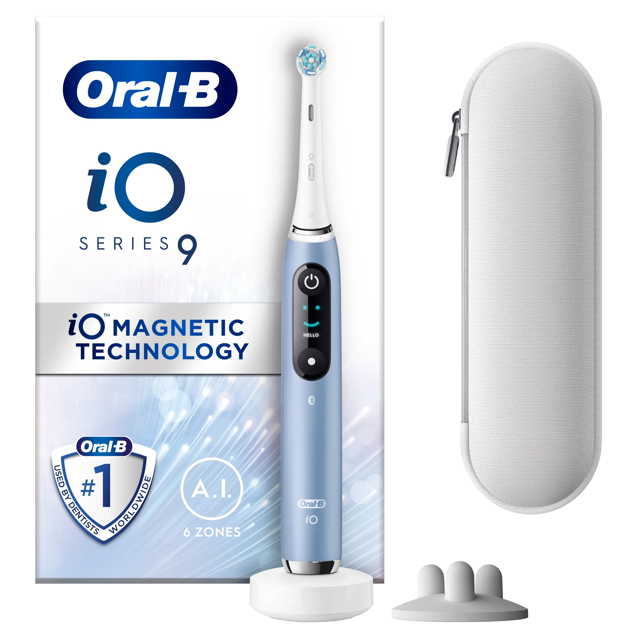 Brosse à dents électrique iO Metalic bleu + étui de voyage