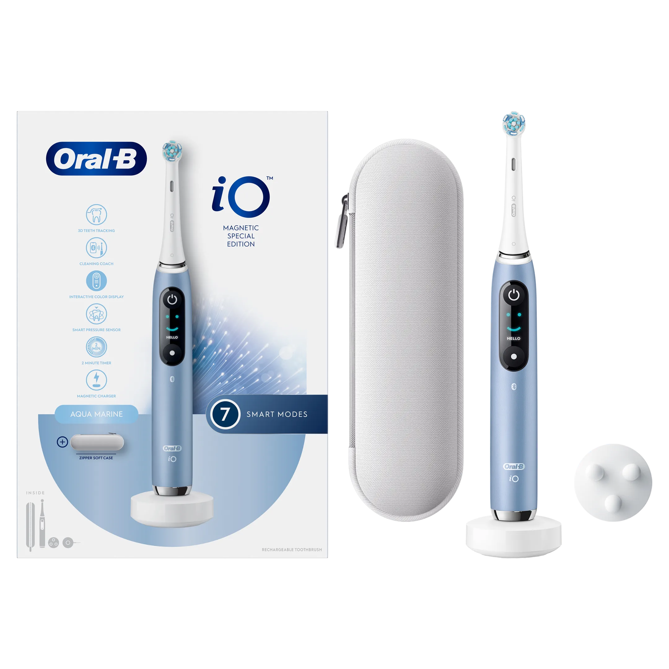 Oral-B Brosse à dents électrique iO Metalic bleu + étui de voyage image