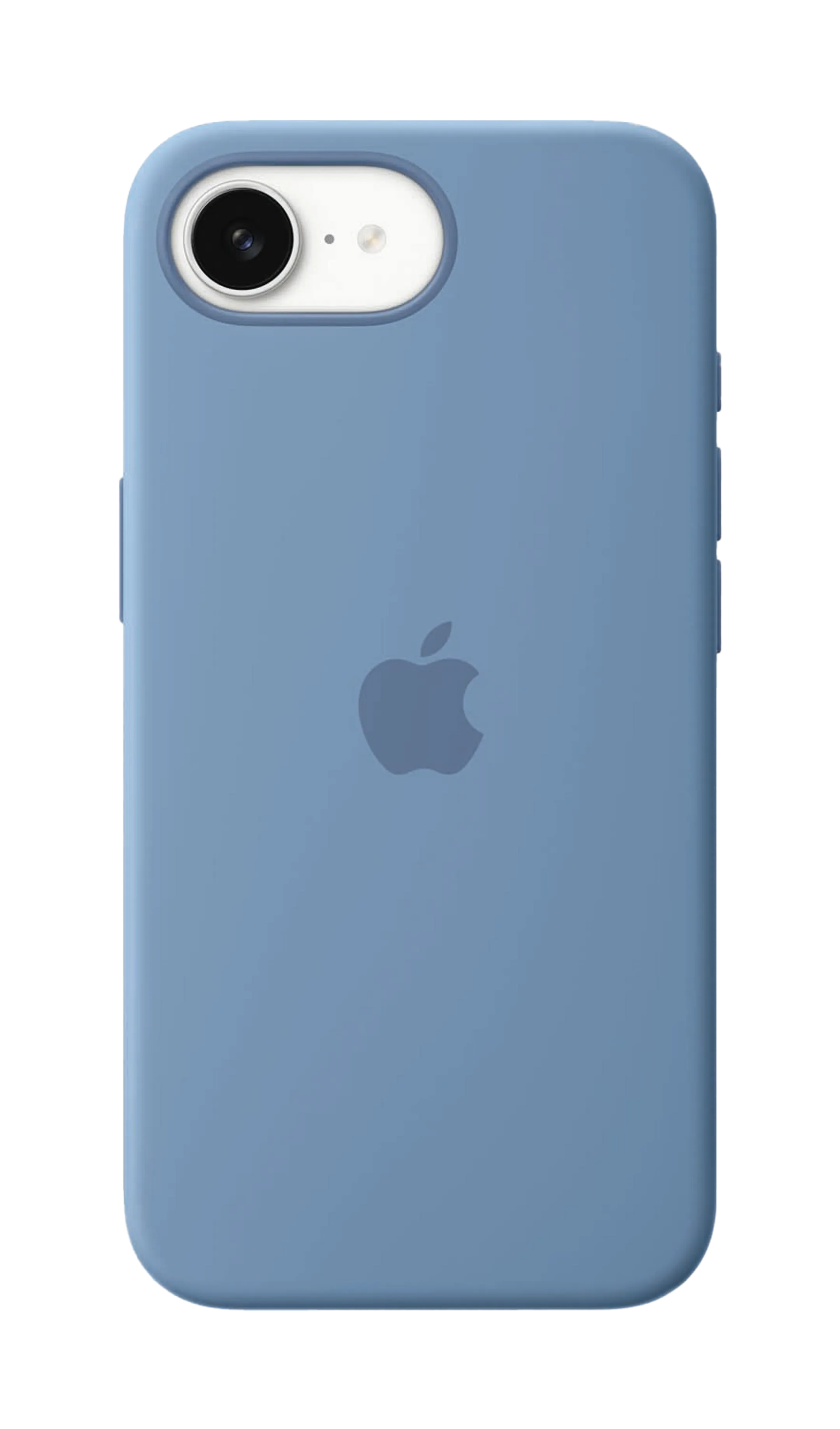 Coque en silicone pour iPhone 16e – Bleu d’hiver