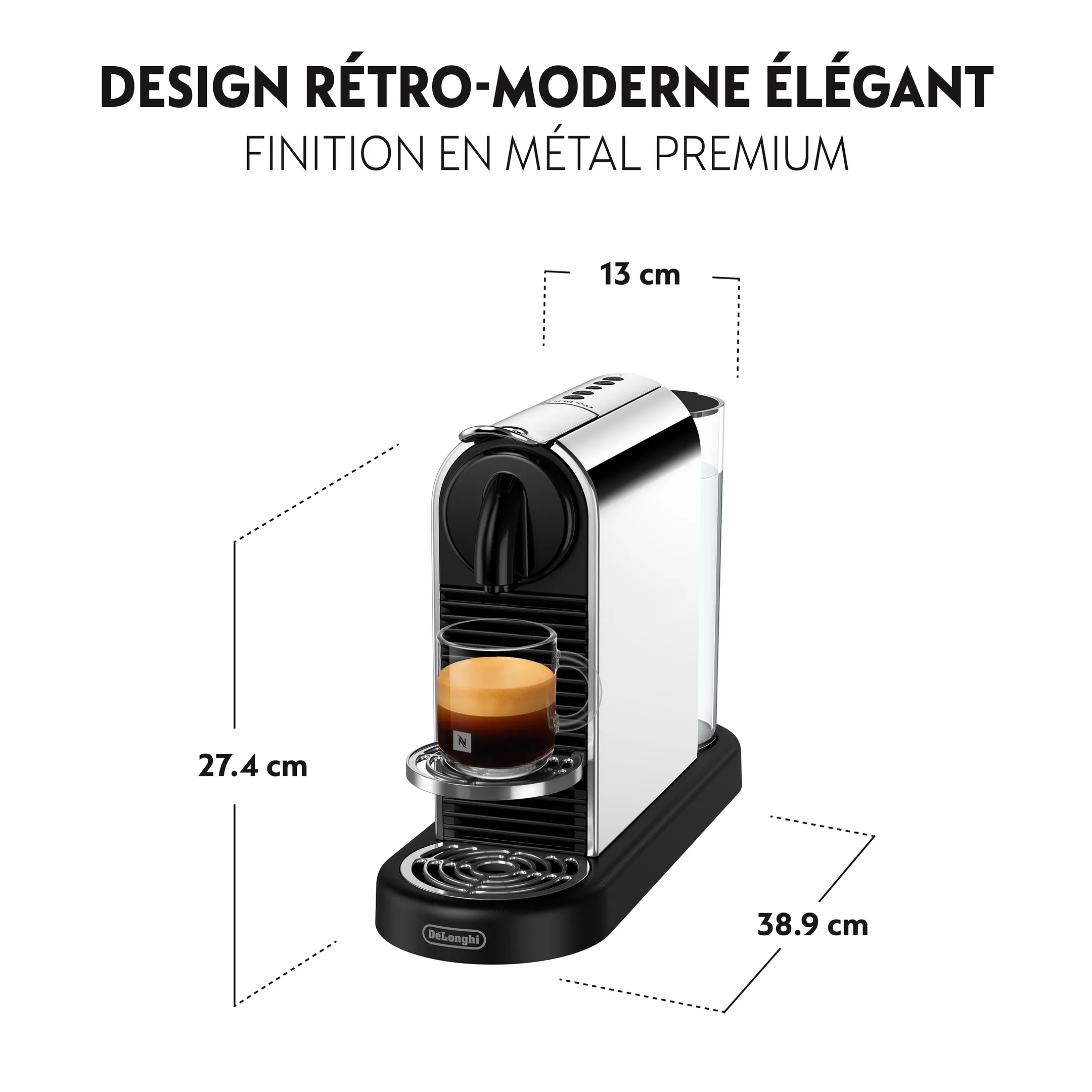 De'Longhi Nespresso Machine à café Citiz Platinum Stainless Steel image
