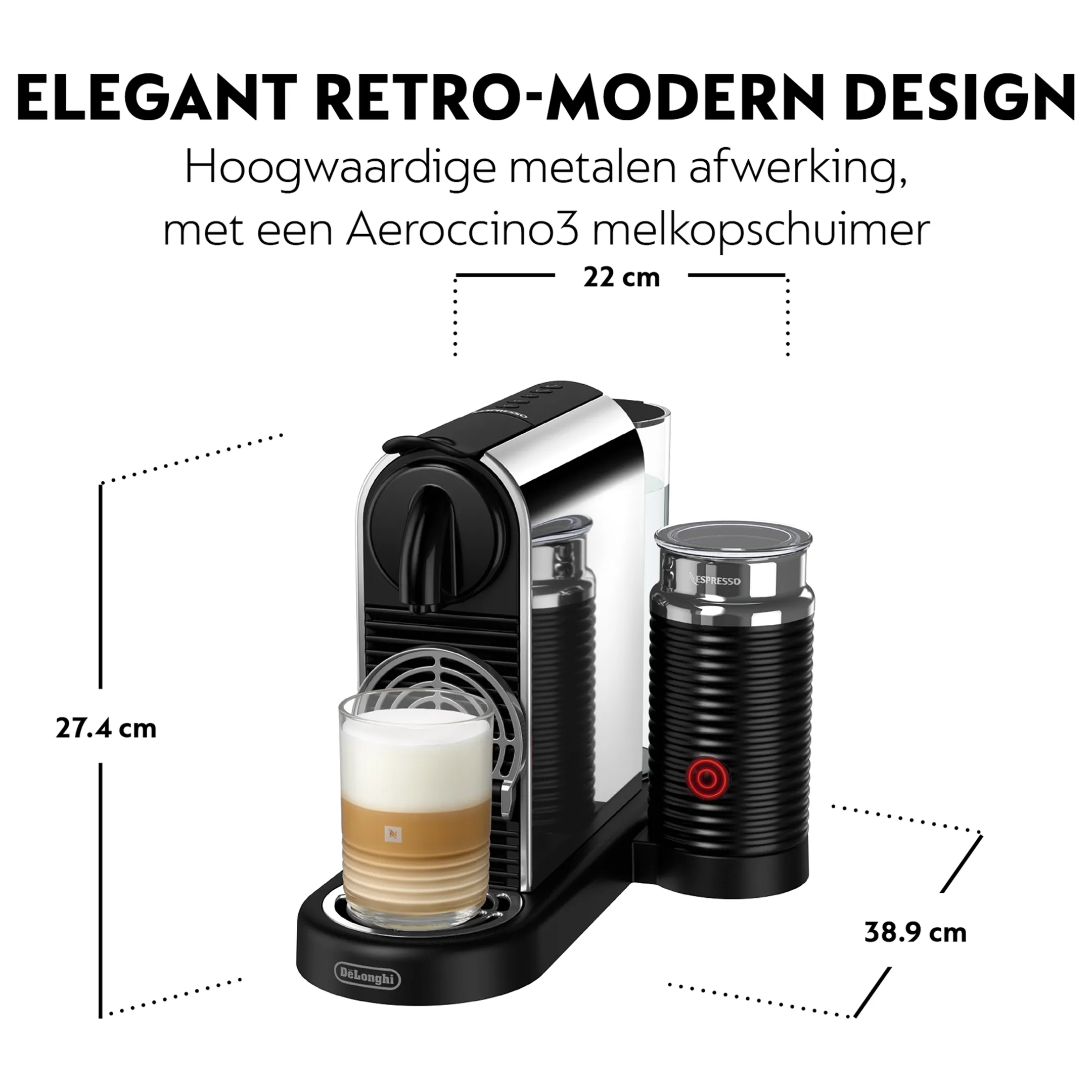 De'Longhi Nespresso Koffiemachine Citiz & Milk Platinum Stainless Steel image