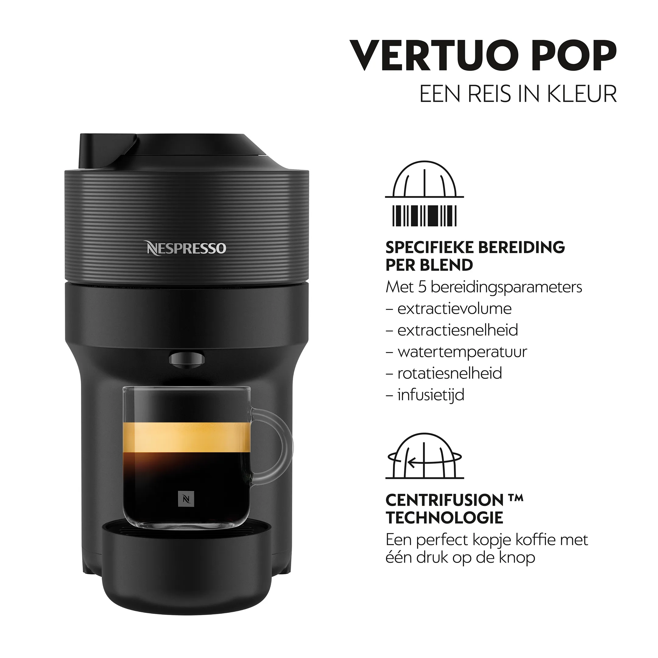 De'Longhi Nespresso Koffiemachine Vertuo Pop Black image