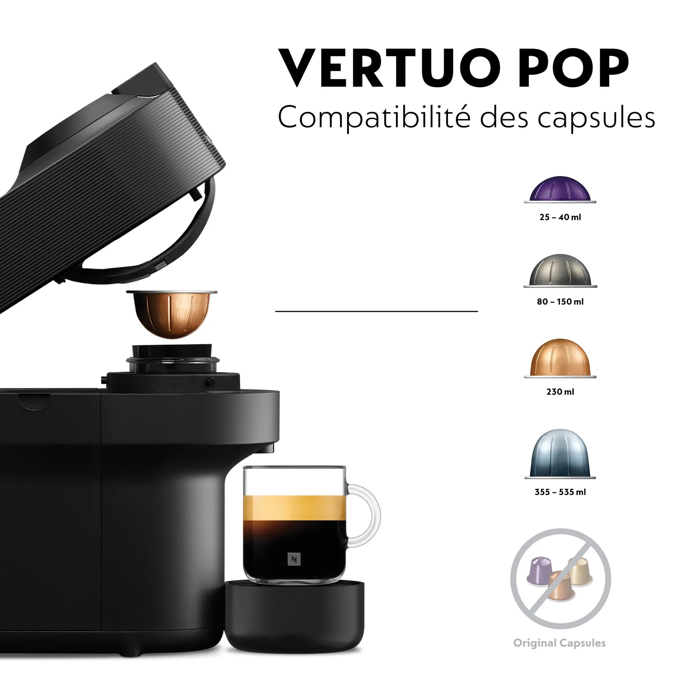 De'Longhi Nespresso Machine à café Vertuo Pop Black image