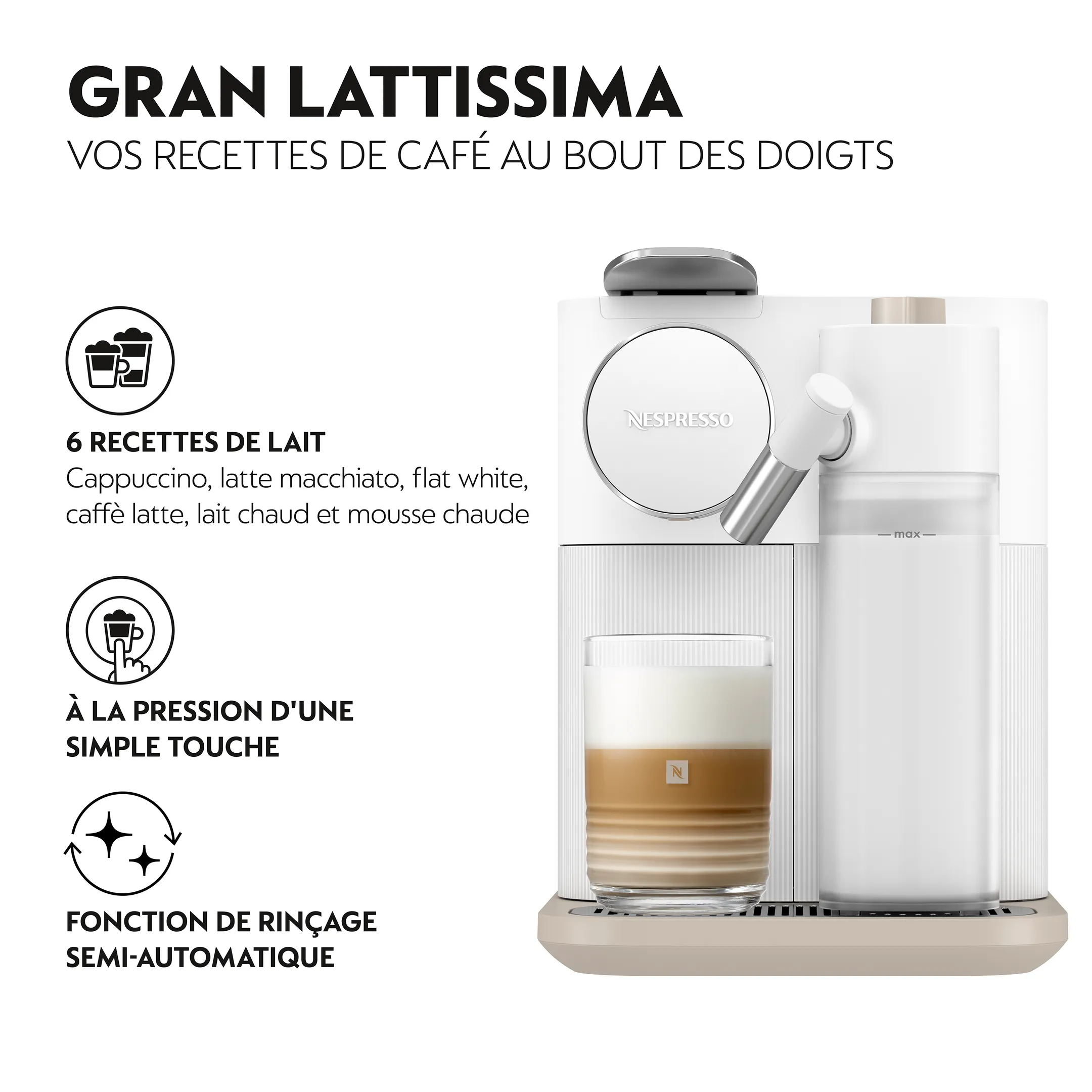 De'Longhi Nespresso Machine à café Gran Lattissima White image