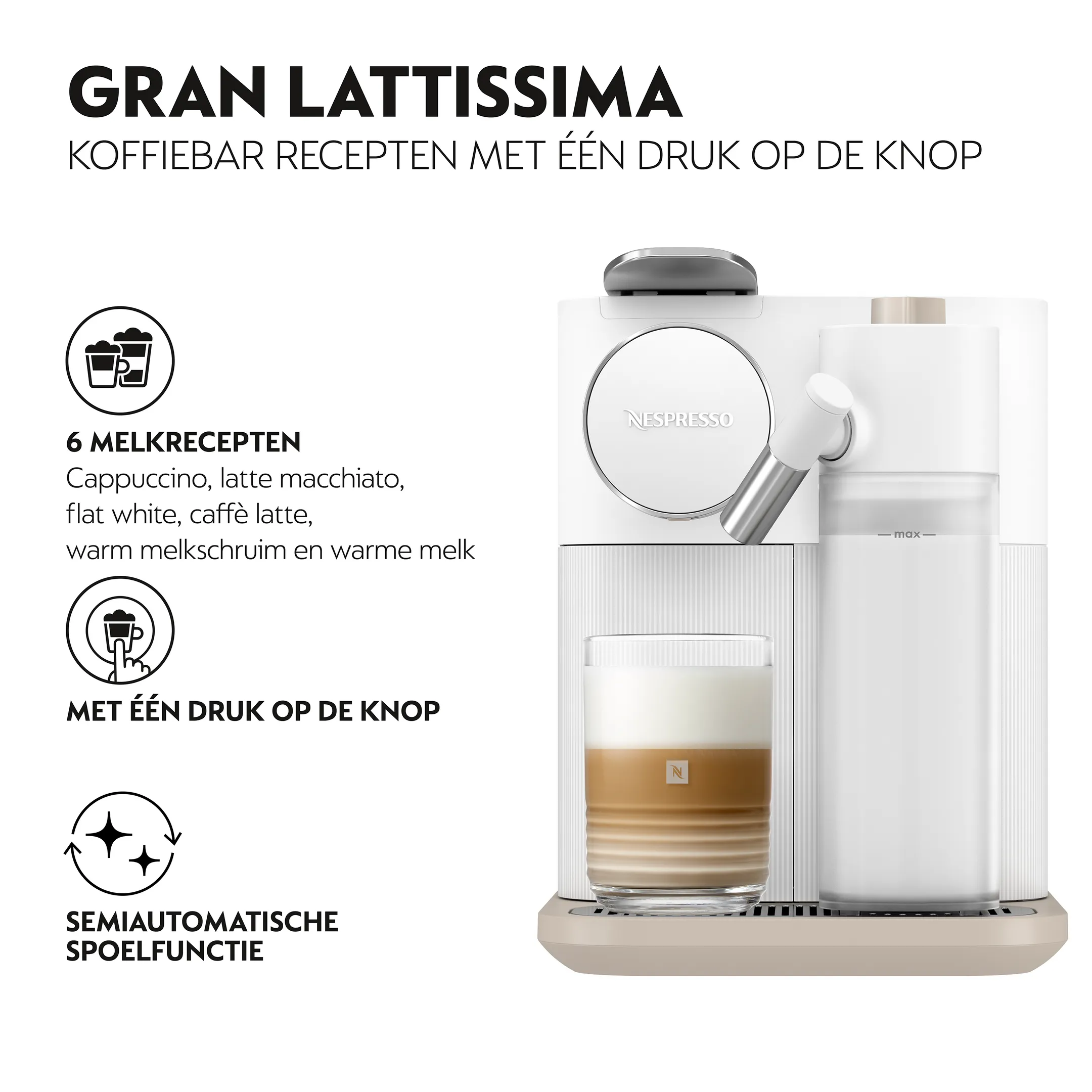 De'Longhi Nespresso Koffiemachine Gran Lattissima White image