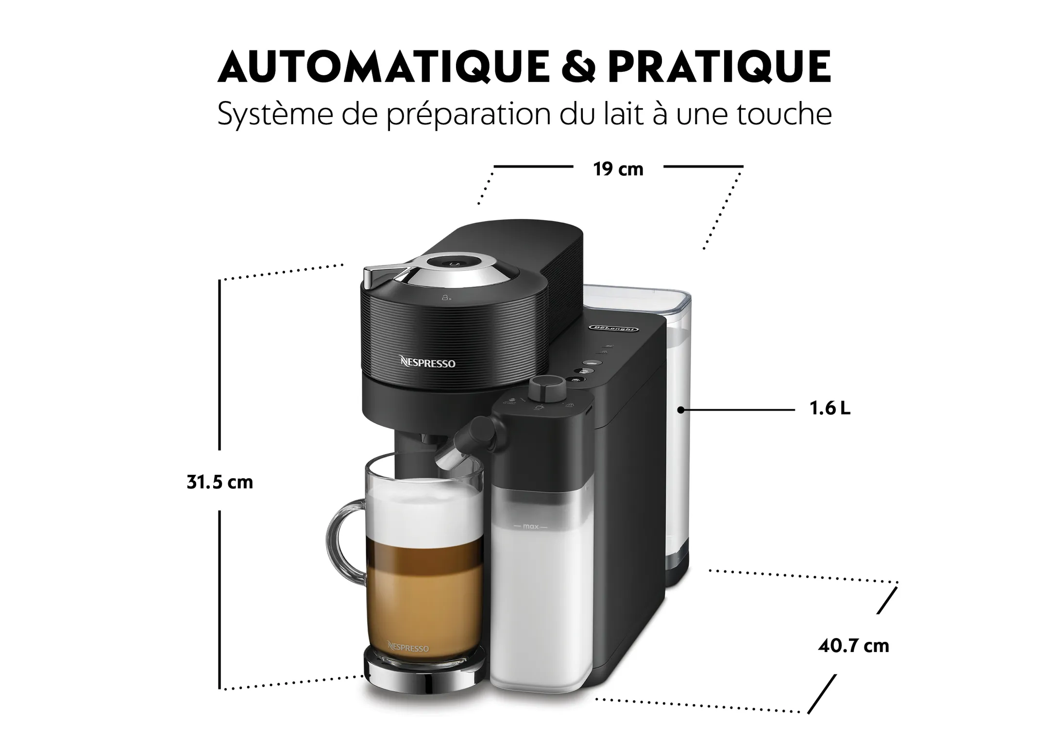 De'Longhi Nespresso Machine à café Vertuo Lattissima Black image