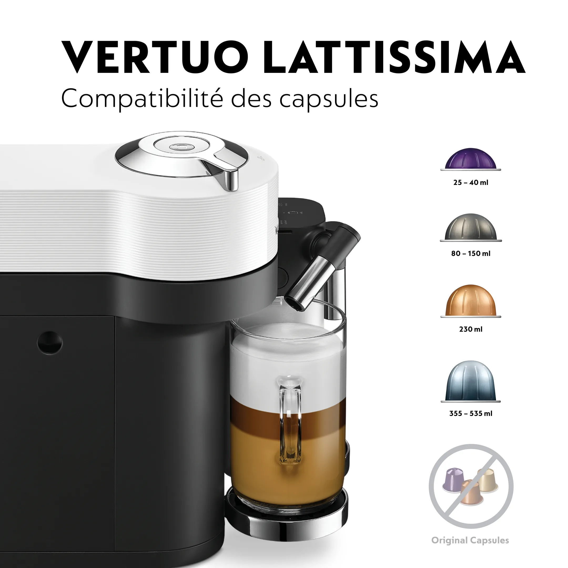 De'Longhi Nespresso Machine à café Vertuo Lattissima White image