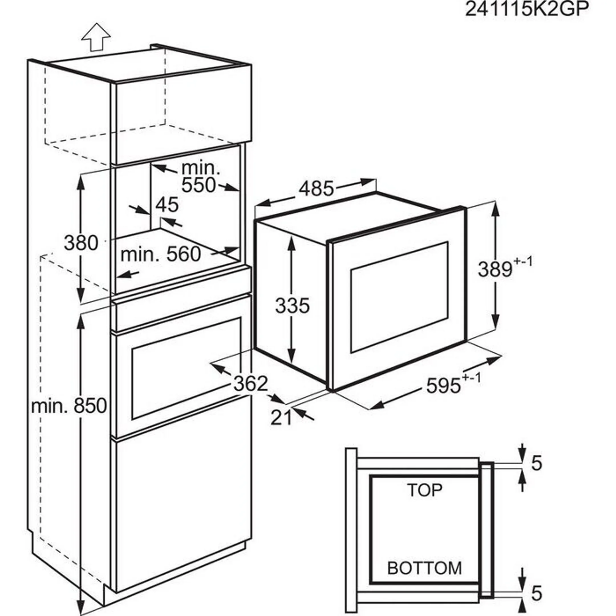 AEG Inbouw microgolfoven TS5CM25TB image