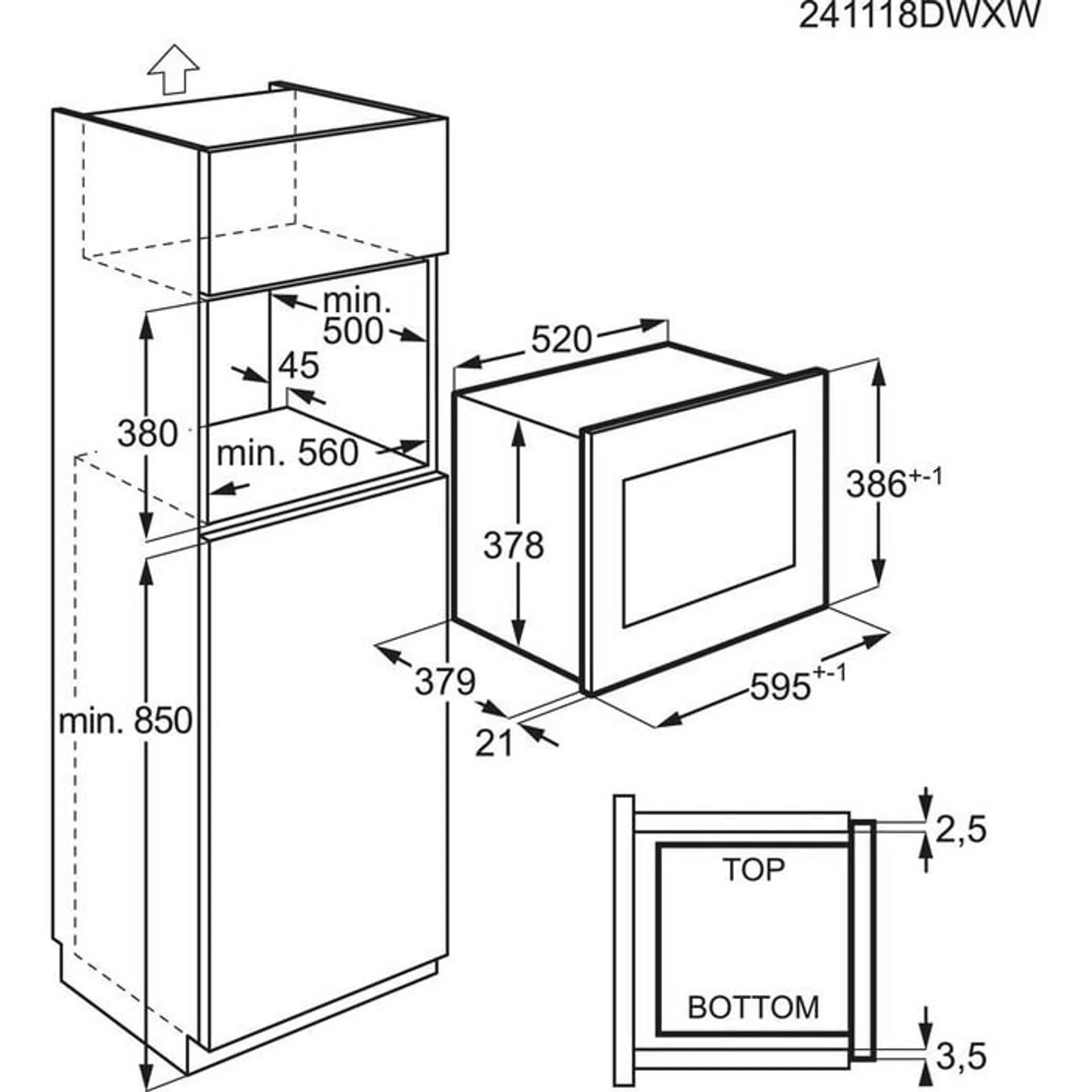 AEG Micro-ondes encastrable TS5GM251EB image