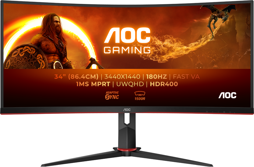 AOC G2 CU34G2XP/BK Gaming UltraWide Curved - 34" UWQHD
