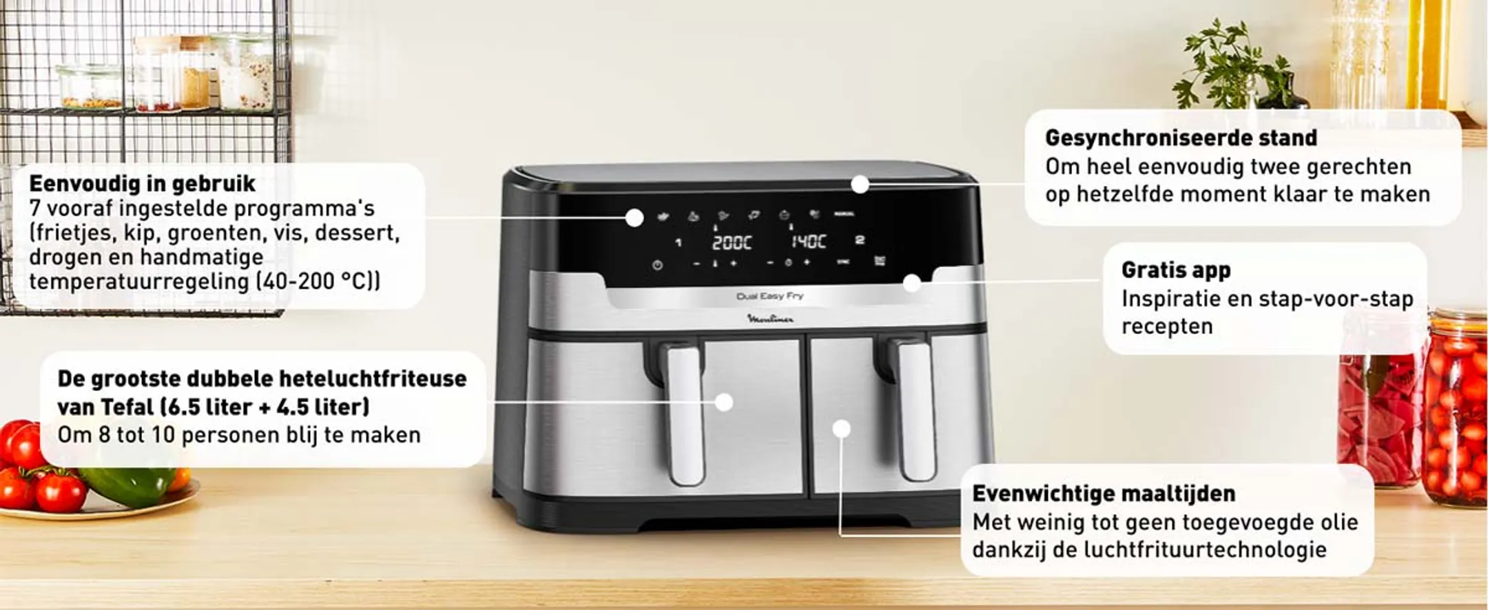 Moulinex Airfryer Dual Easy Fry XXL EZ942DFO image