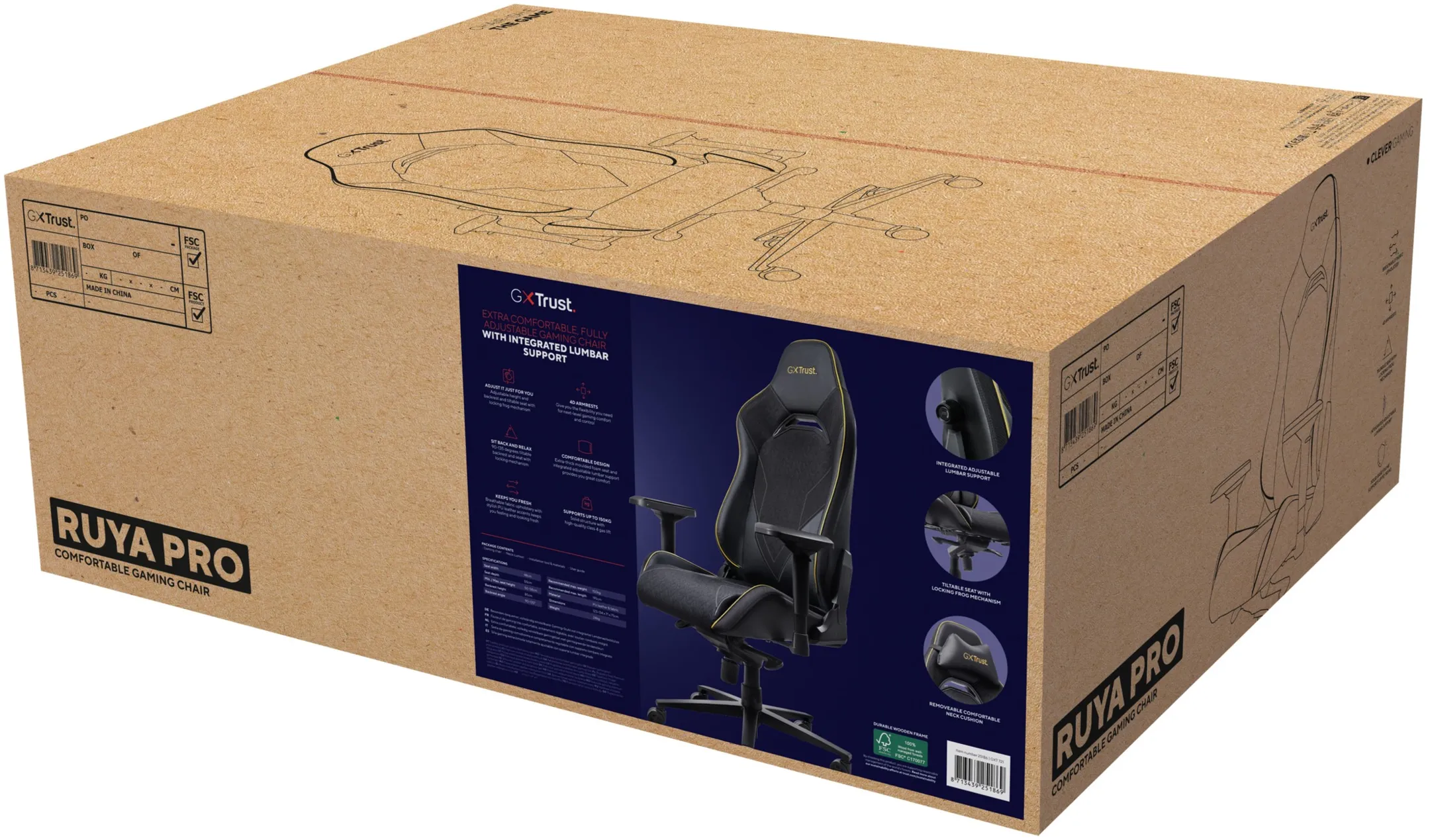 Trust GXT 721 Ruya Pro Fauteuil de gaming confortable de qualité supérieure image