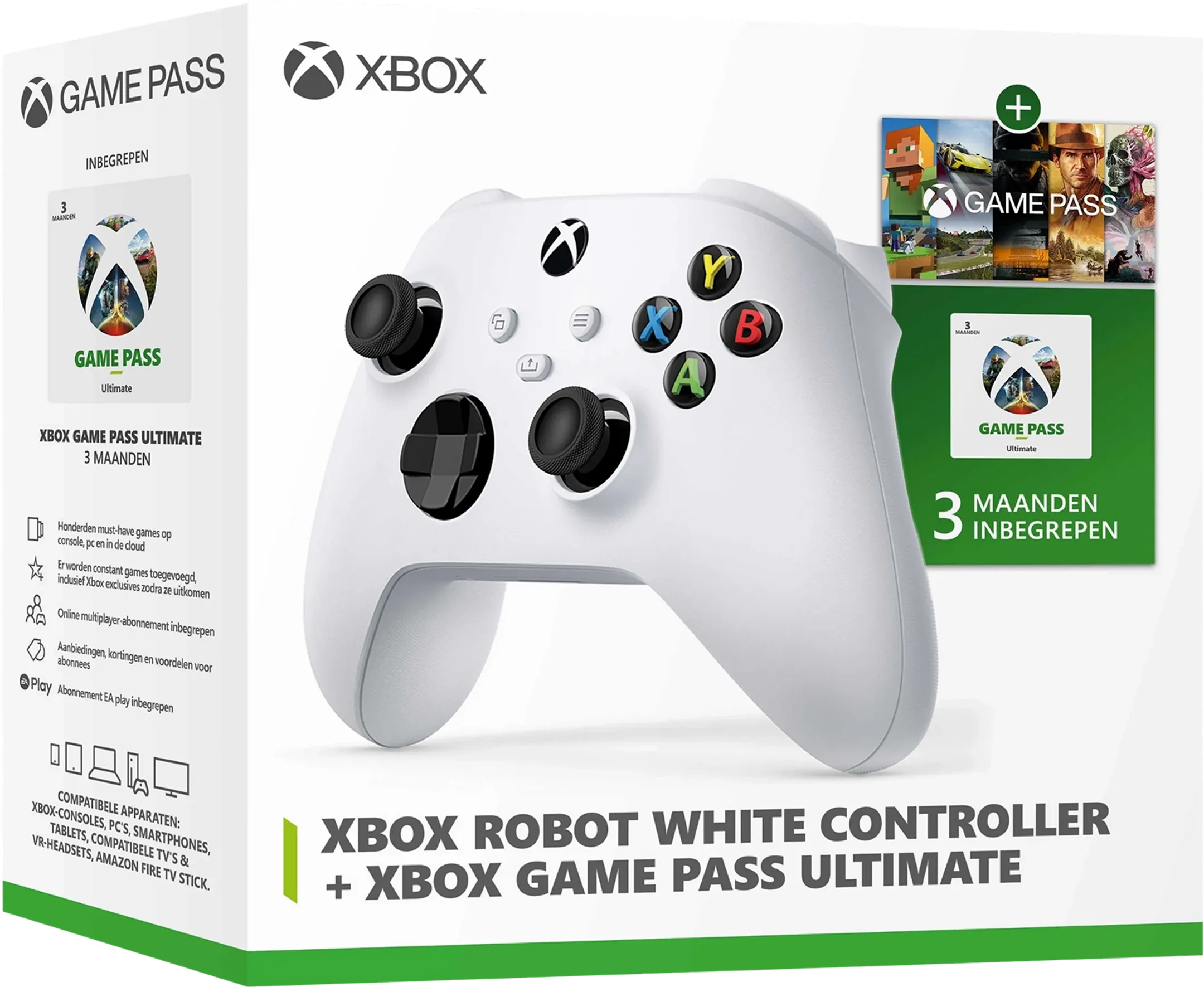 Xbox Manette sans fil - Robot White + Xbox Game Pass Ultimate Online (3 mois)