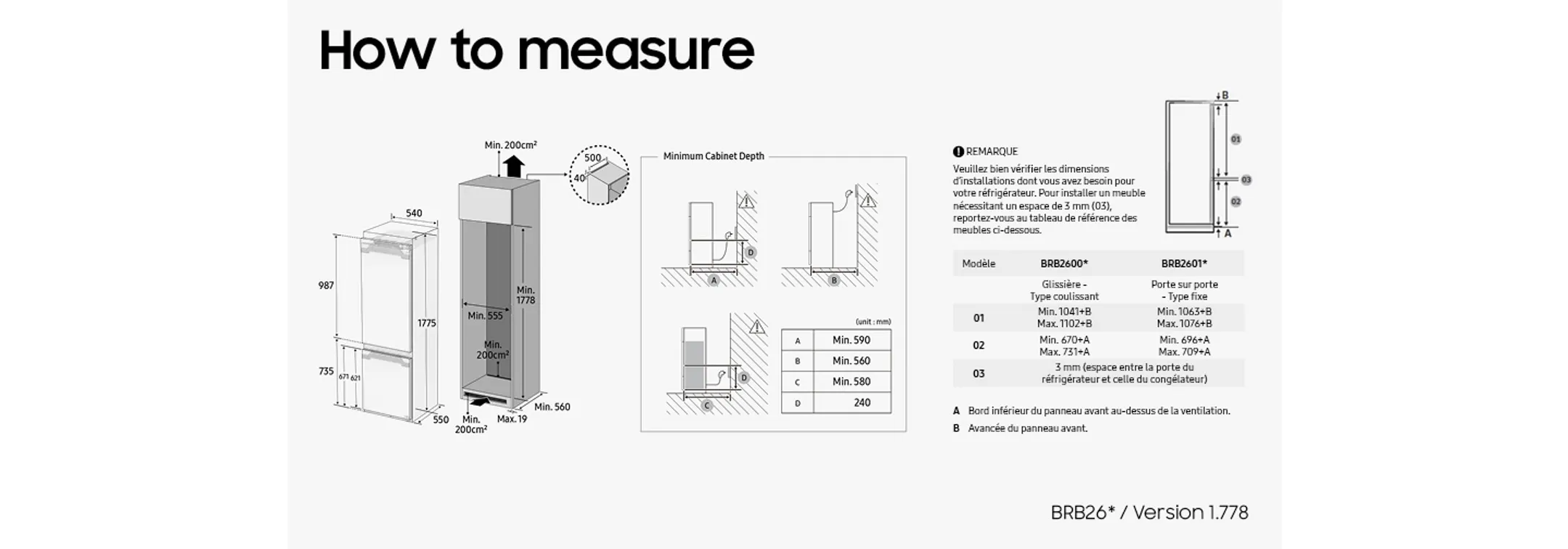 Samsung Combi frigo congélateur encastrable BRB80F26BDS0EF image