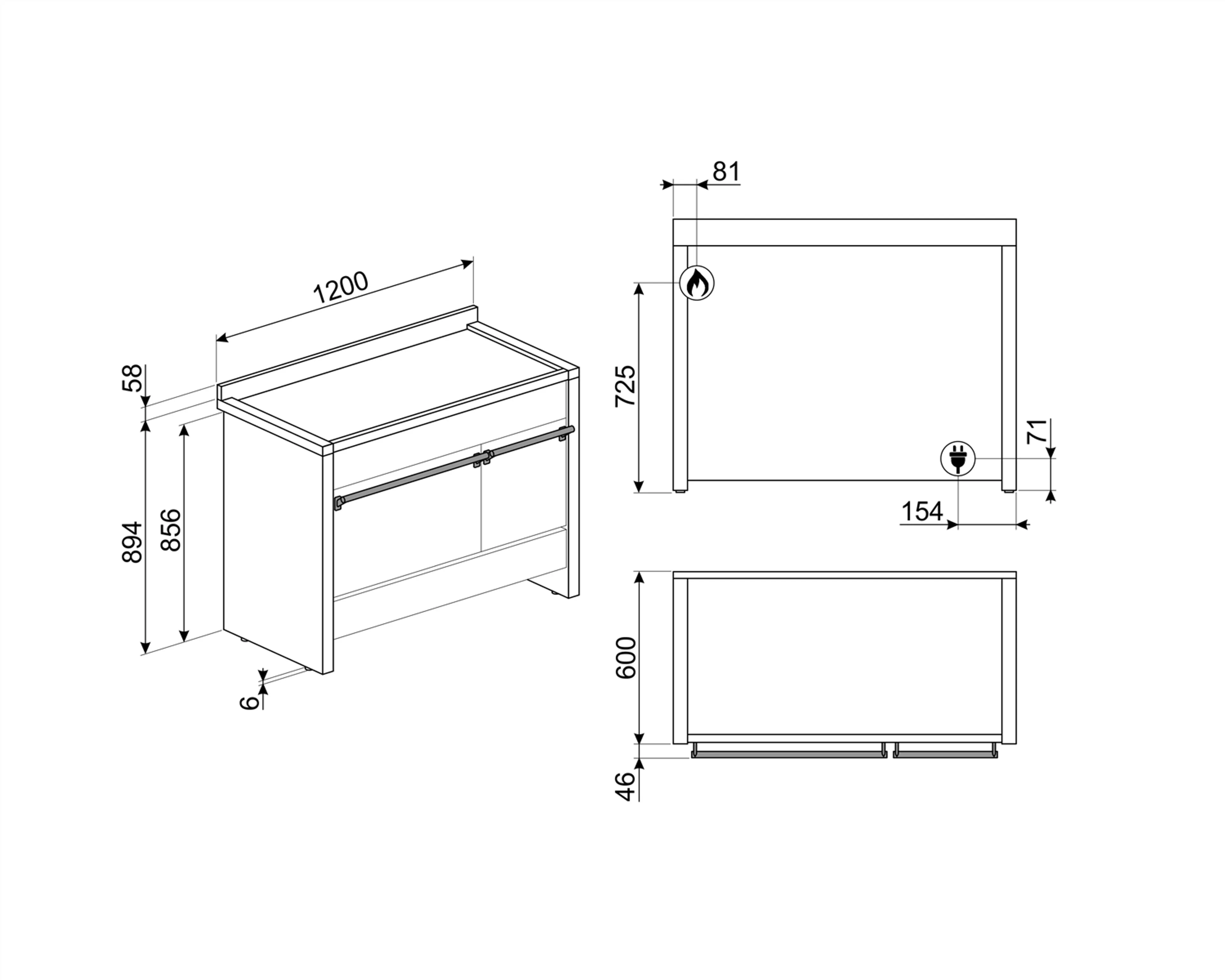 Smeg Fornuis A3-81 BUTANE image