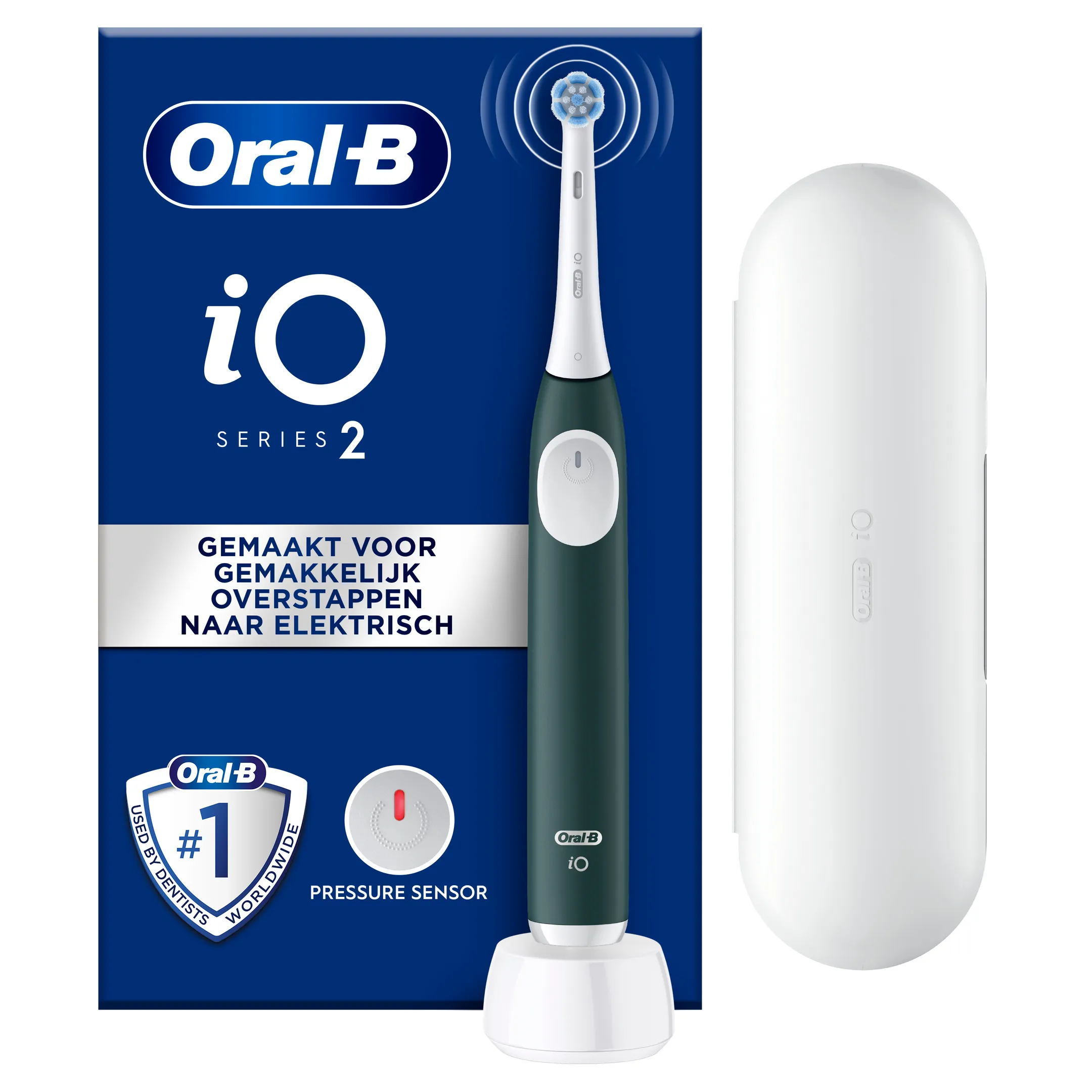 Brosse à dents électrique iO2 vert + étui de voyage
