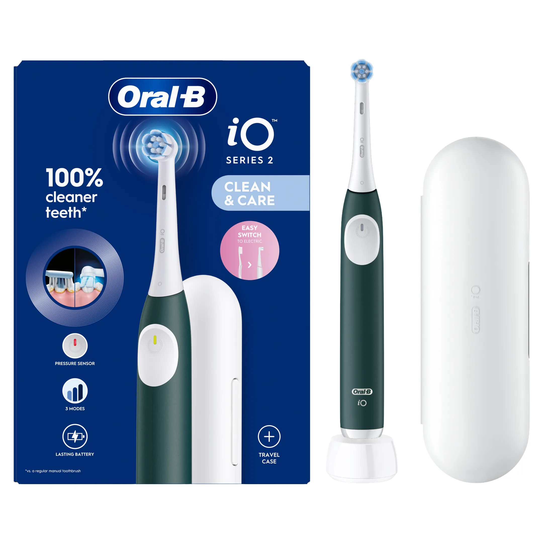 Oral-B Brosse à dents électrique iO2 vert + étui de voyage image