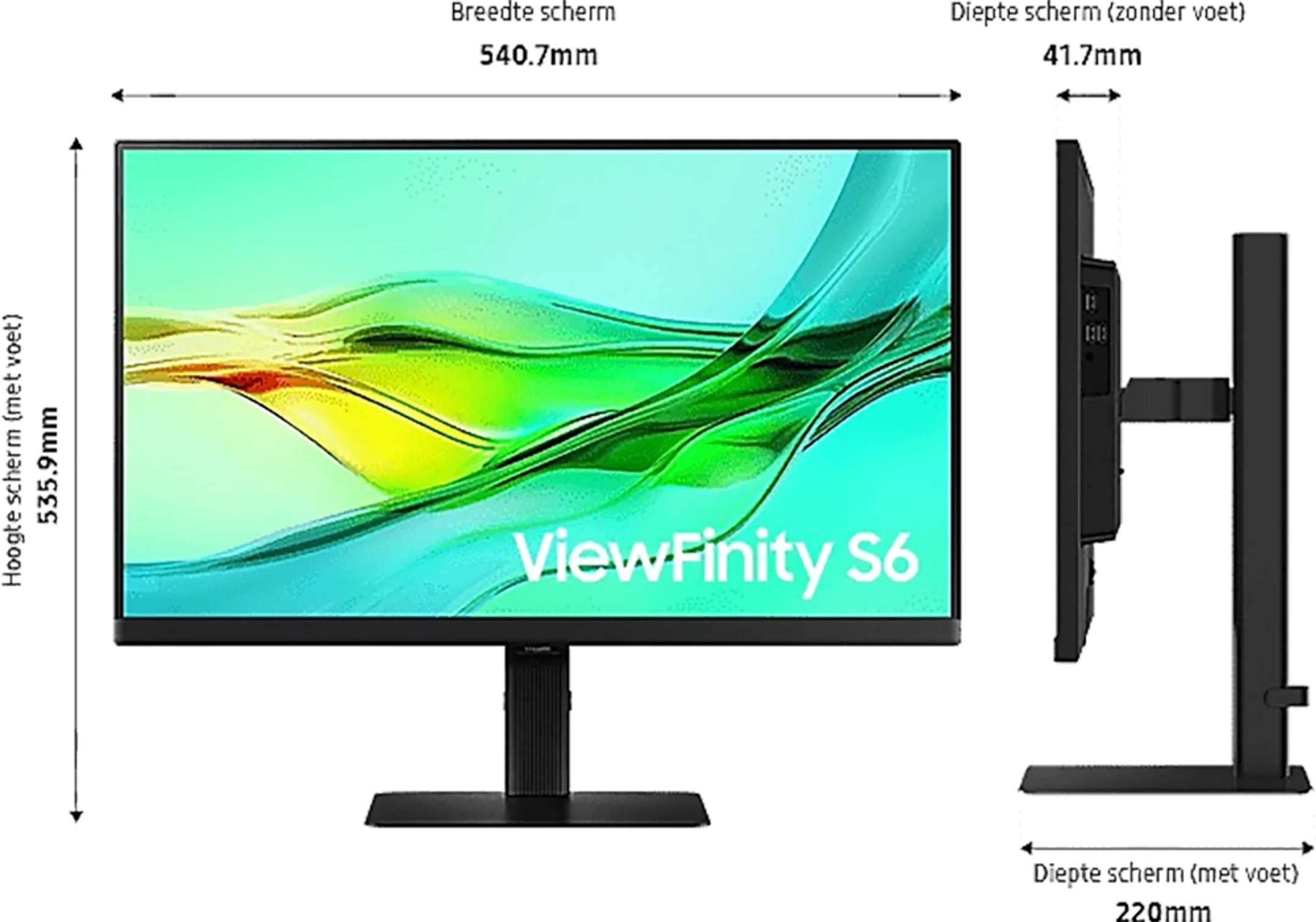 Samsung 24" ViewFinity S6 S60UD QHD LS24D600UAUXEN image
