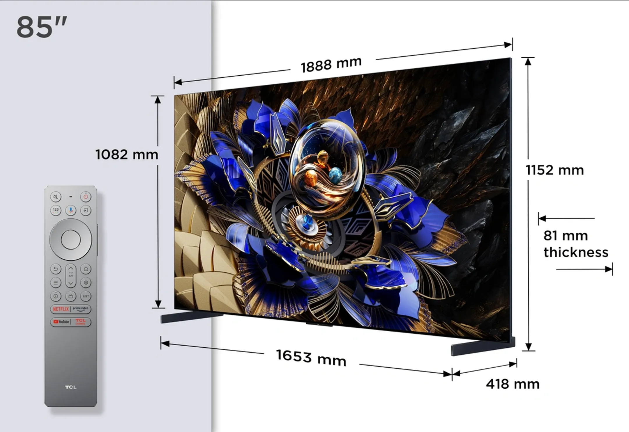 TCL QD-Mini LED 4K TV 85X11K (2025) - 85 inch image