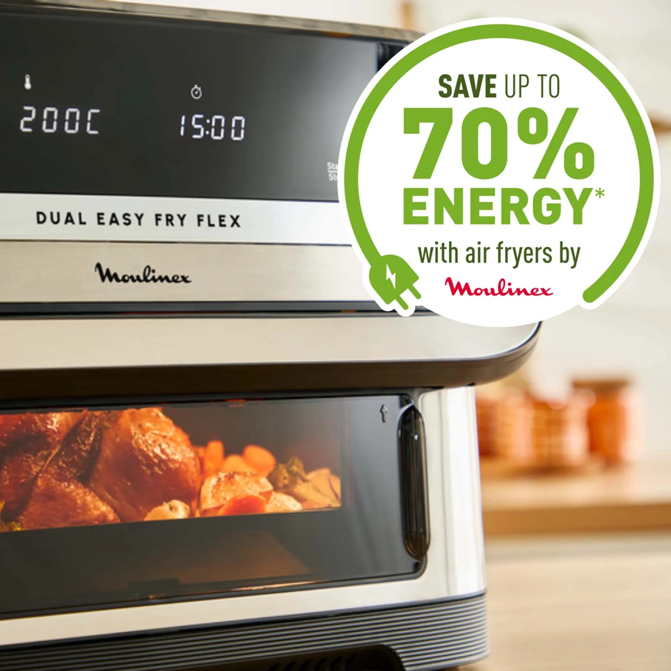 Moulinex Airfryer Dual Easy Fry Flex EZ922DF0 image