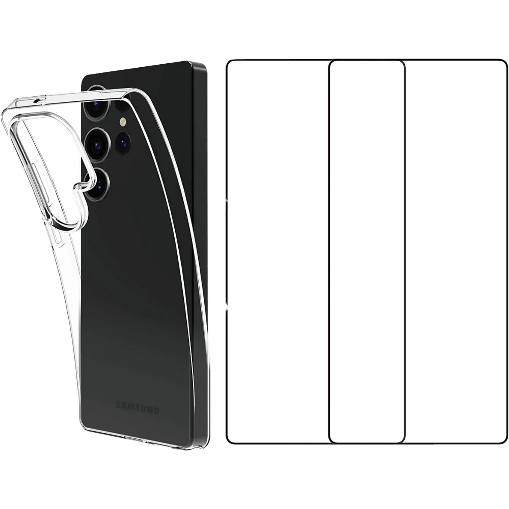 Backcover + 2 screenprotectors voor Galaxy S25 Ultra