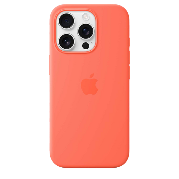 Coque en silicone avec MagSafe pour iPhone 16 -Tangerine