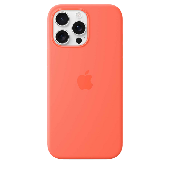 Coque en silicone avec MagSafe pour iPhone 16 Pro Max -Tangerine