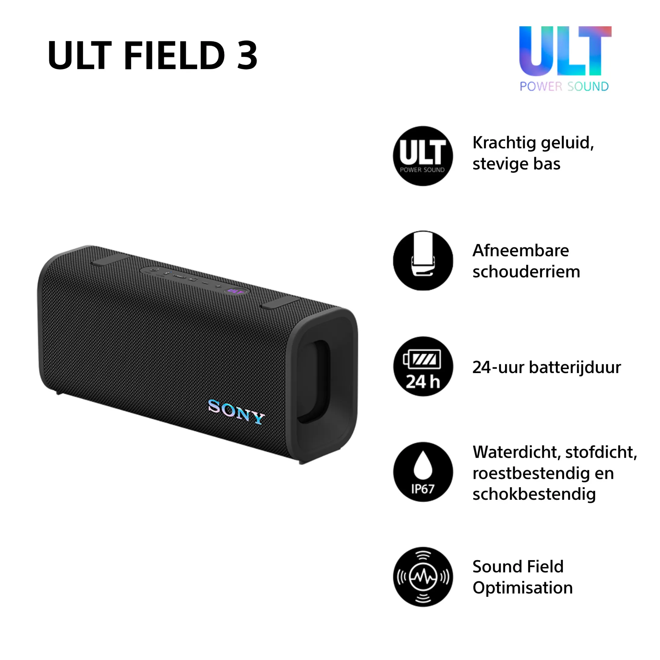 Sony ULT Field 3 speaker - Zwart image