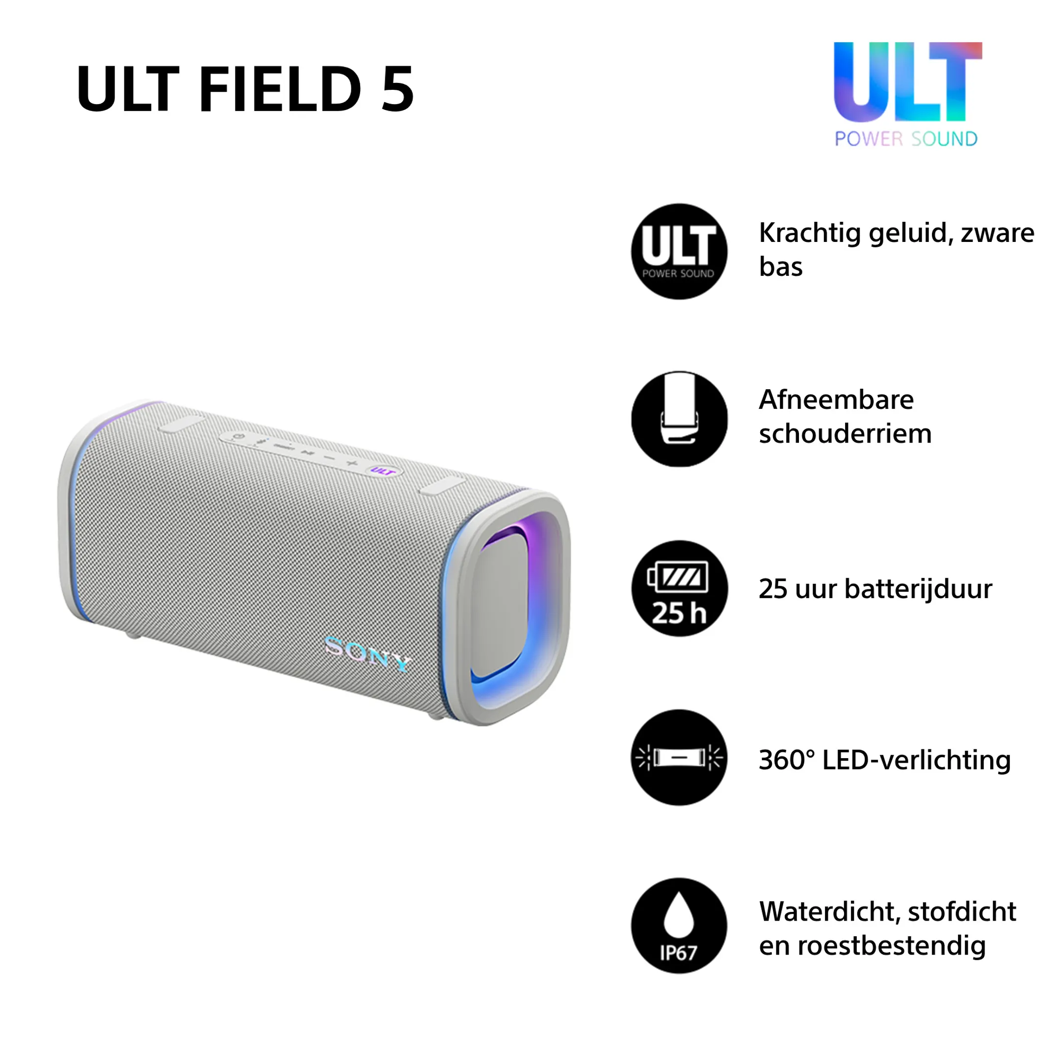 Sony Bluetooth speaker ULT 5 - Grijs image