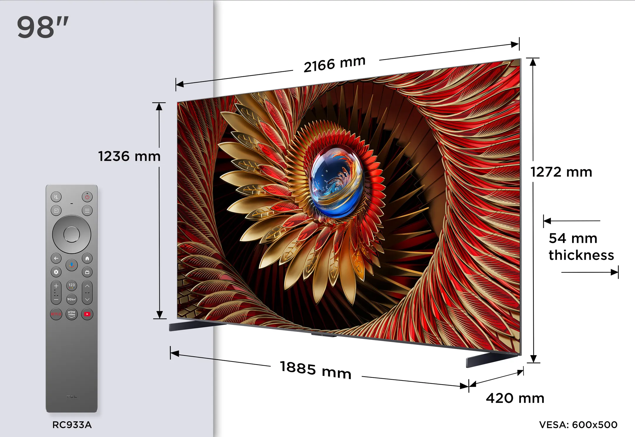 TCL QD Mini-LED 98C89K 4K TV (2025) - 98 inch image