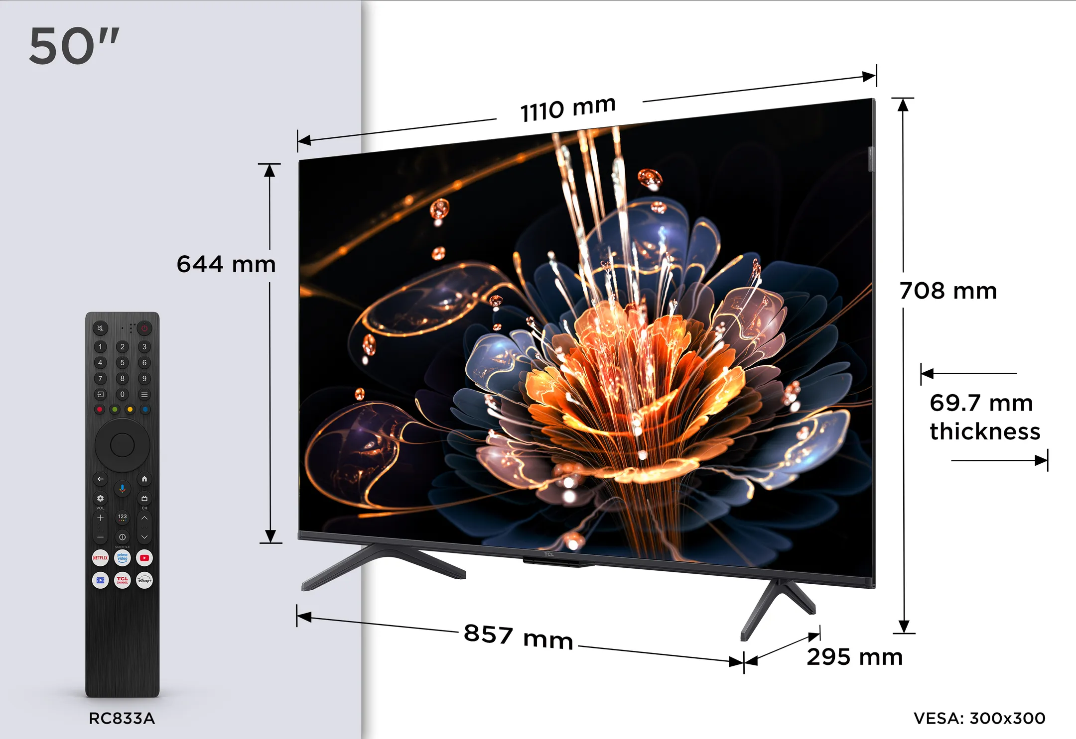 TCL QD-Mini LED 4K TV 50C69KS (2025) - 50 inch image