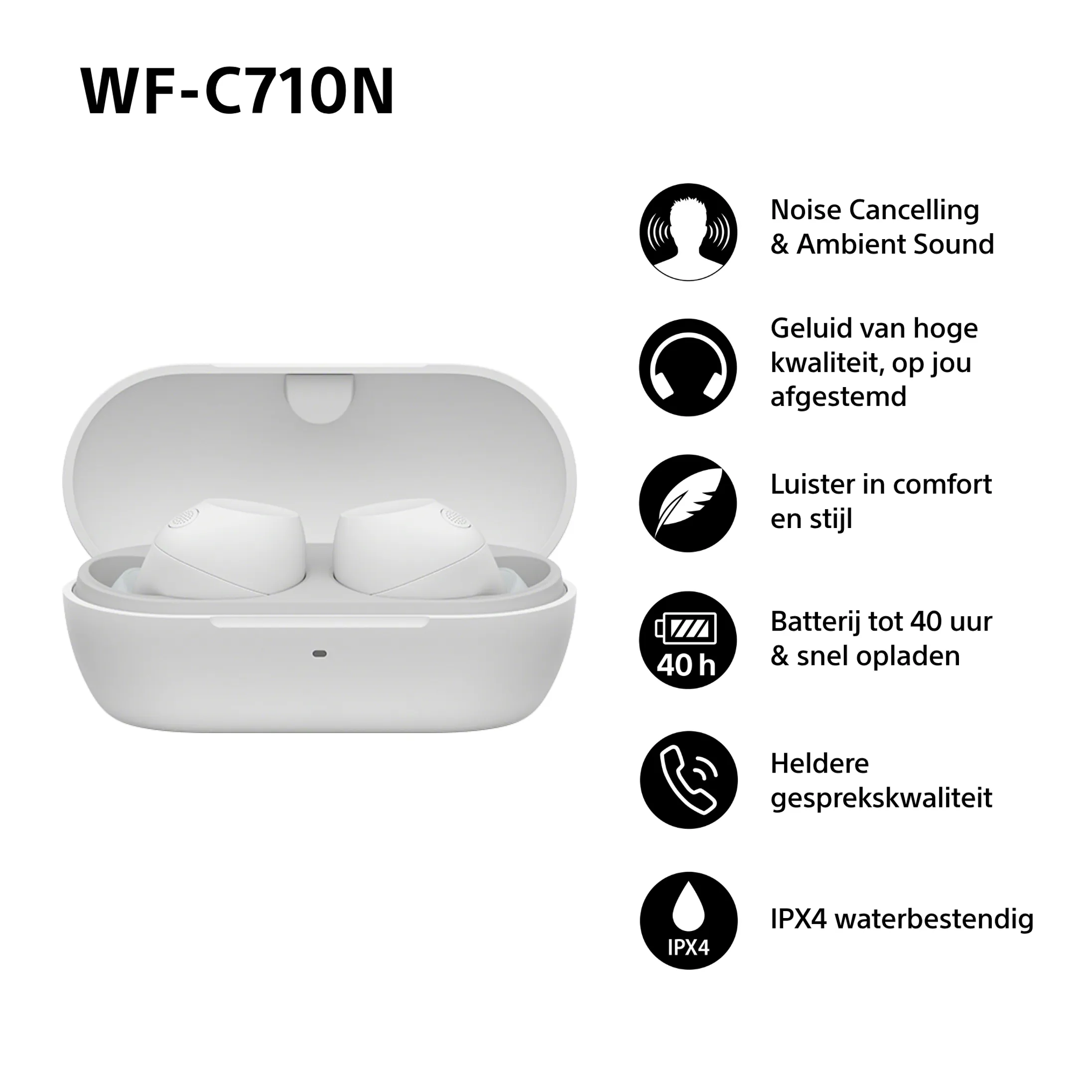 Sony WF-C710 oortjes - Wit image