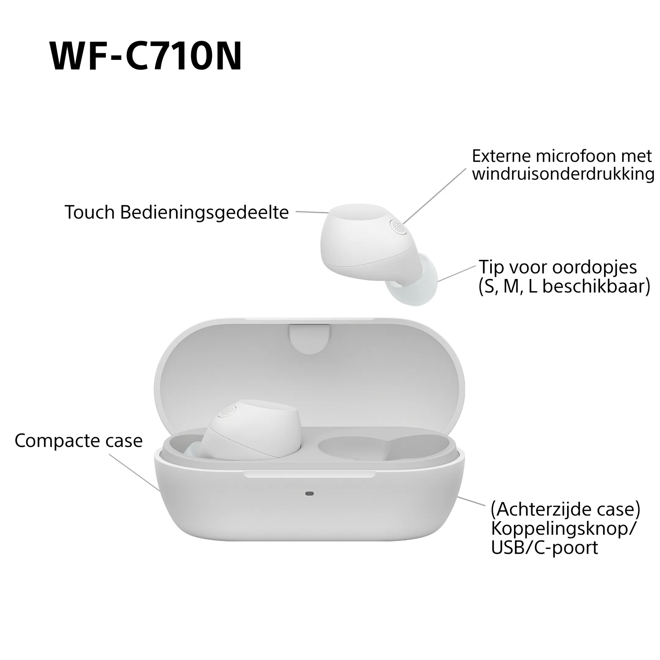 Sony WF-C710 oortjes - Wit image