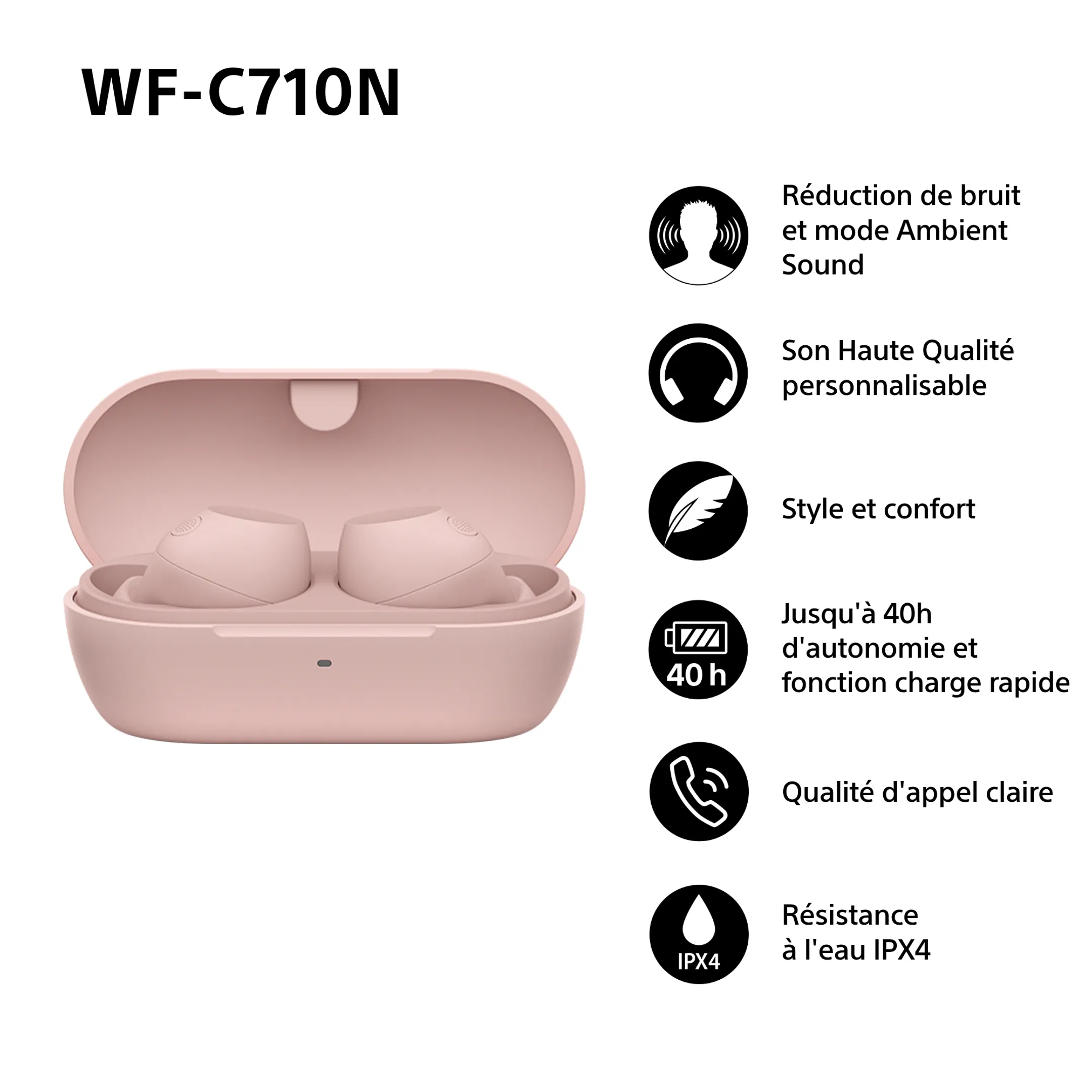 Sony Écouteurs WF-C710 - Rose image