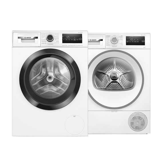 Bundel - Wasmachine WAN282P4FG Serie 4 Iron Assist 8 kg + Droogkast WTH8520PFG