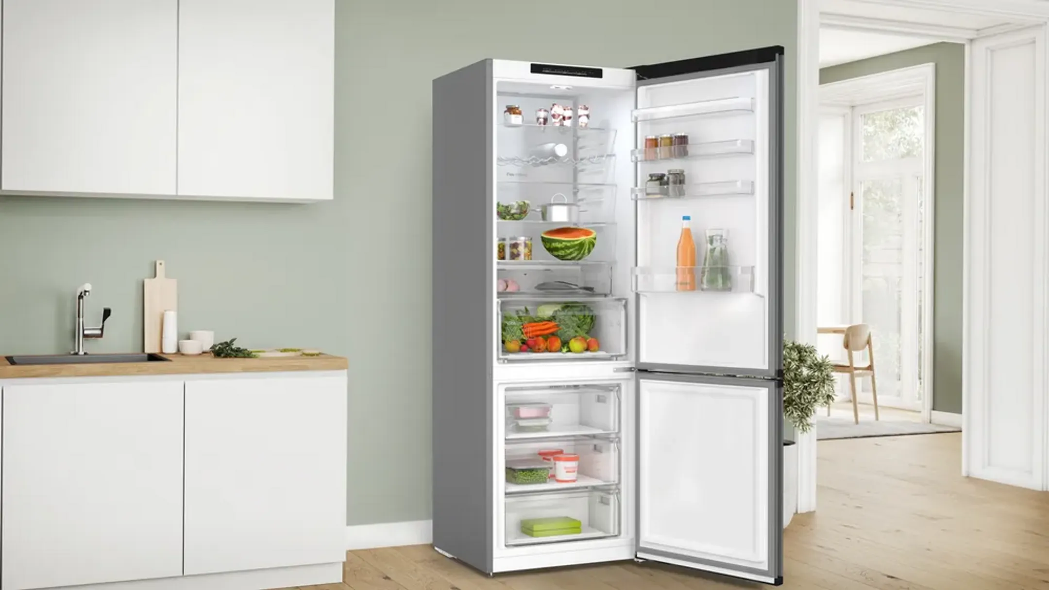 Bosch Koelkast met diepvries KGN49OCAF Serie 4 Green Collection 203 CM image