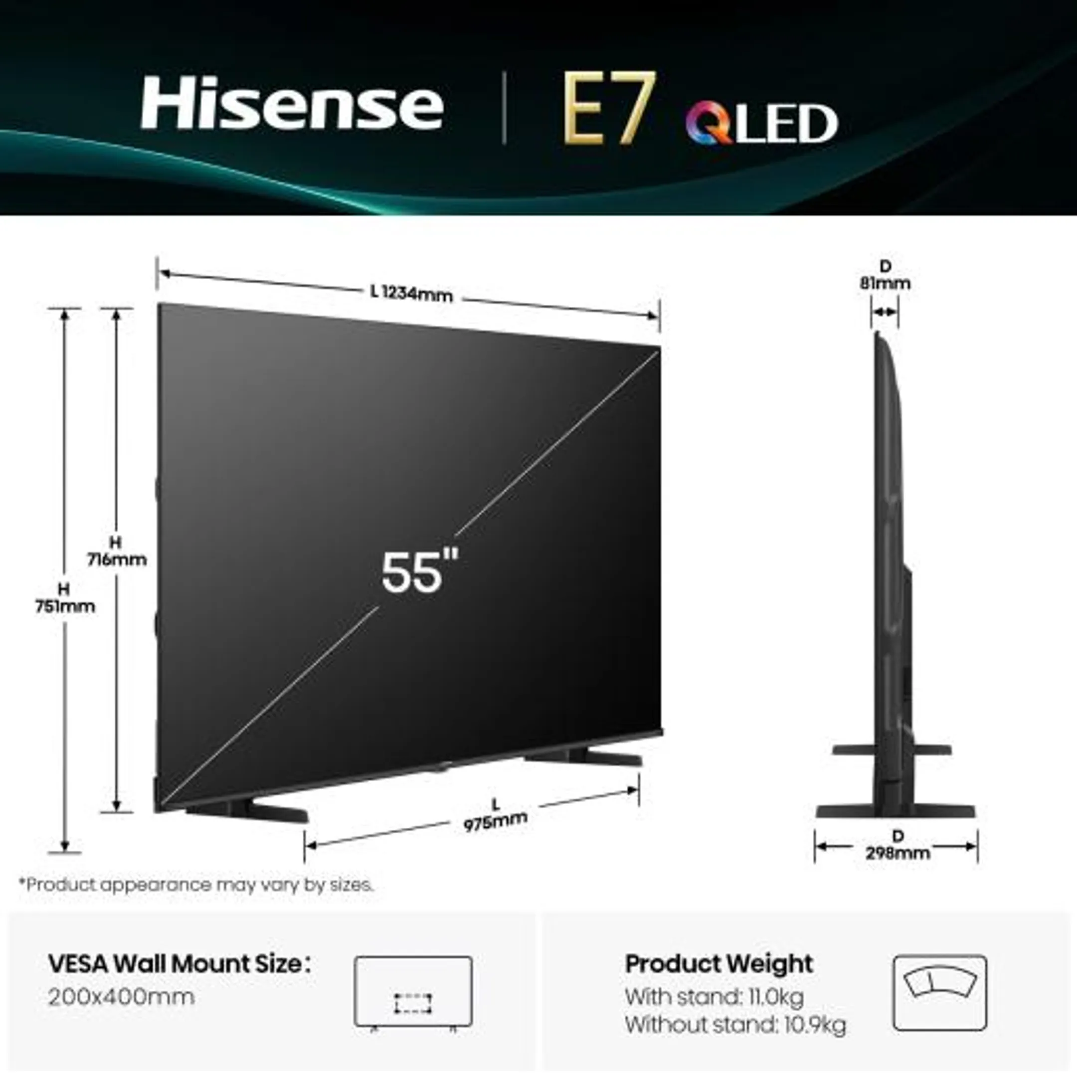 Hisense QLED 4K TV 55E79Q (2025) - 55 pouces image