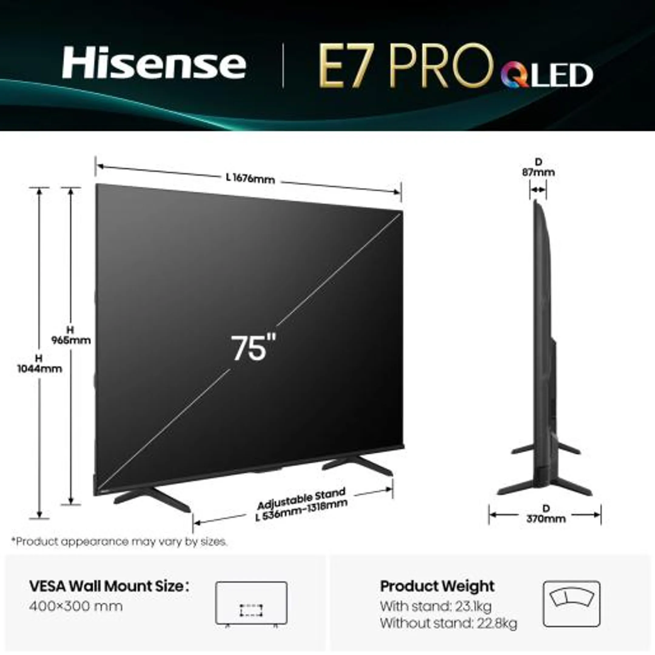 Hisense TV QLED 75E79Q PRO 4K (2025) - 75 pouces image