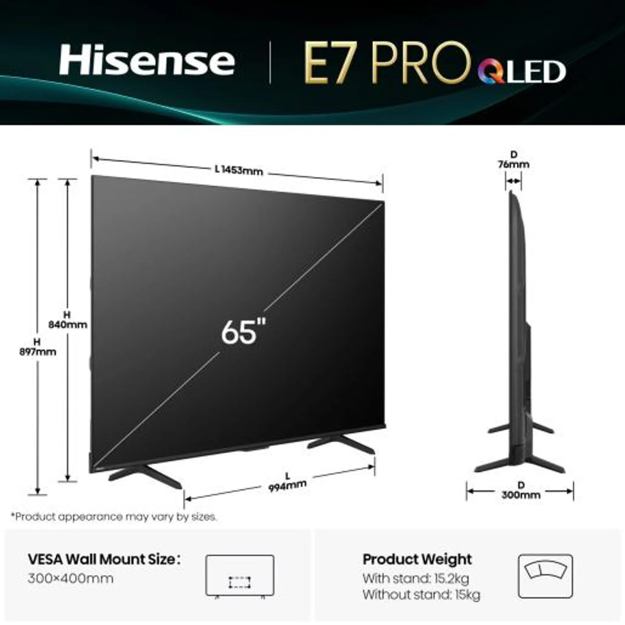 Hisense TV QLED 65E79Q PRO 4K (2025) - 65 pouces image