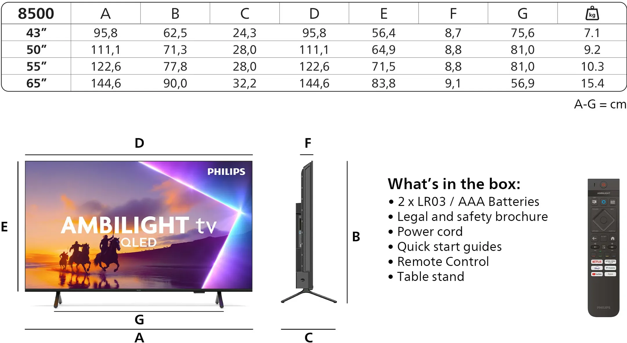 Philips TV Ambilight 43PUS8500/12 QLED TV 4K (2025) - 43 pouces image