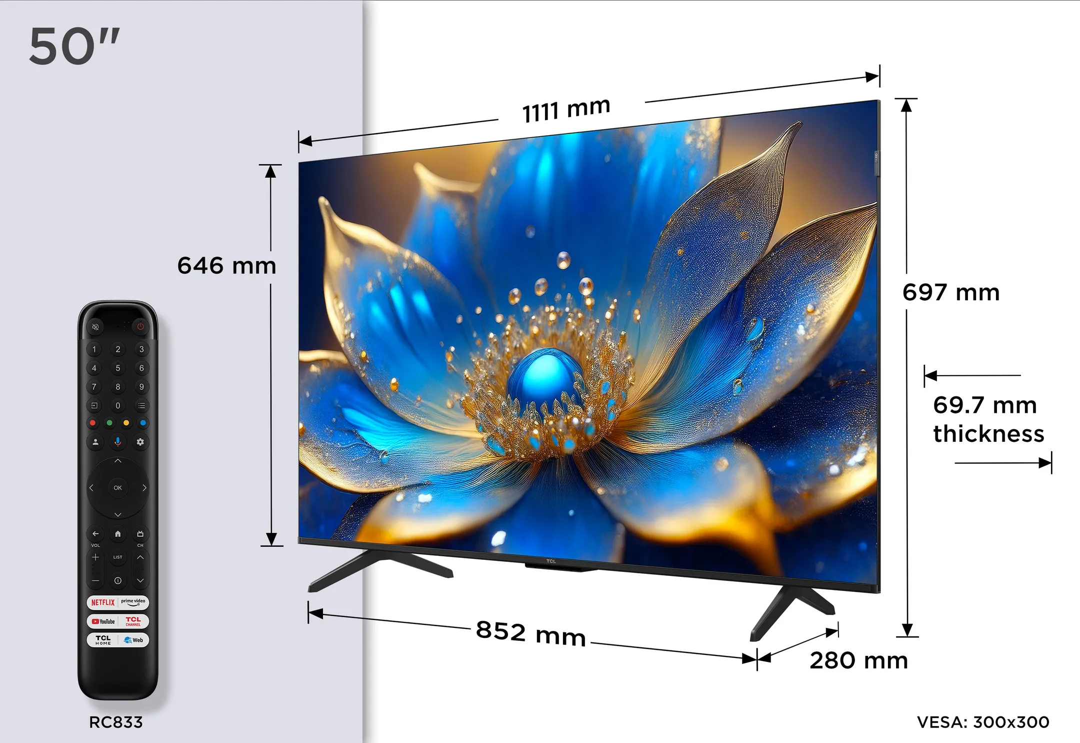 TCL QLED 4K TV 50P79K (2025) - 50 inch image