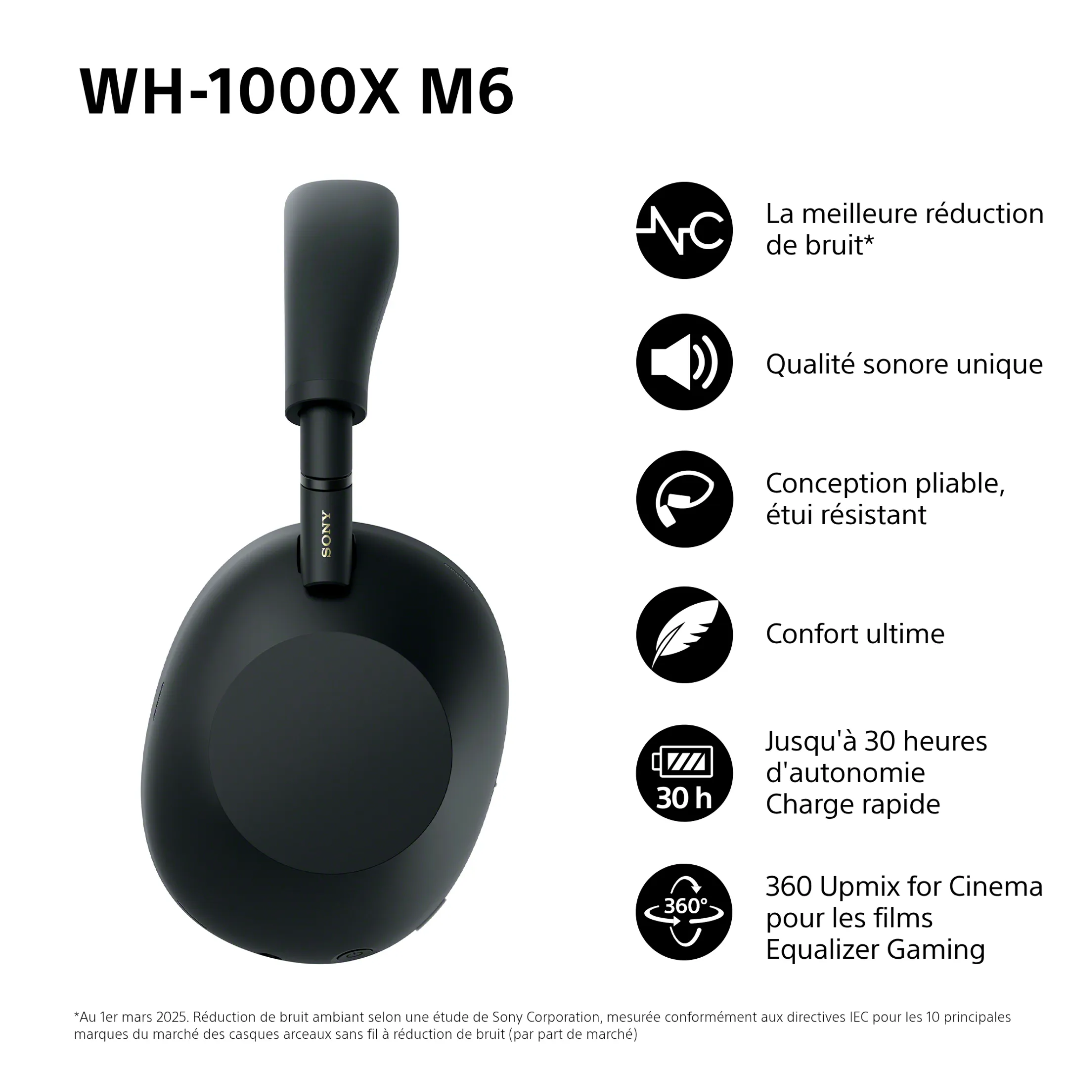 Sony Casque WH-1000XM6 - Noir image