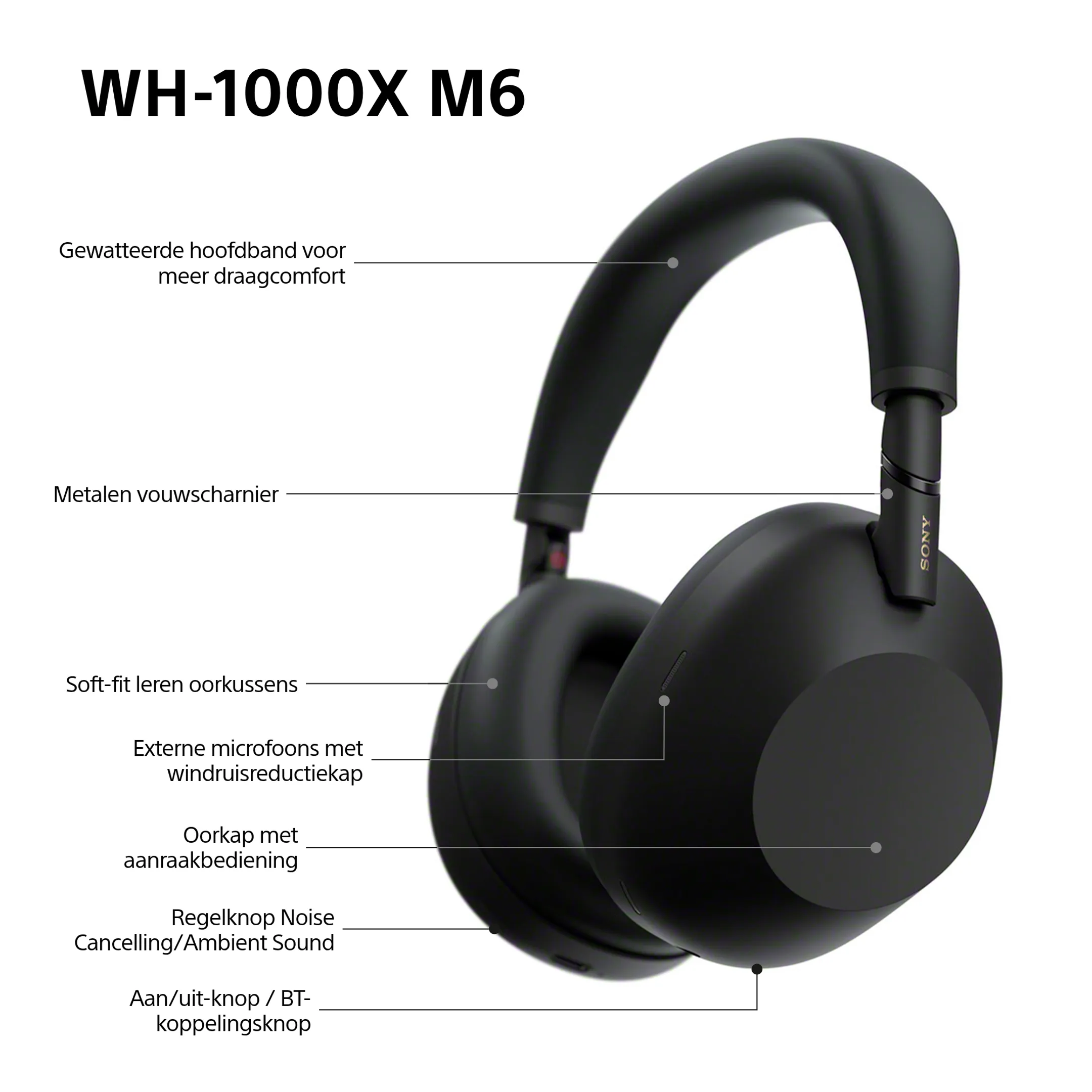 Sony WH-1000XM6 koptelefoon - Zwart image
