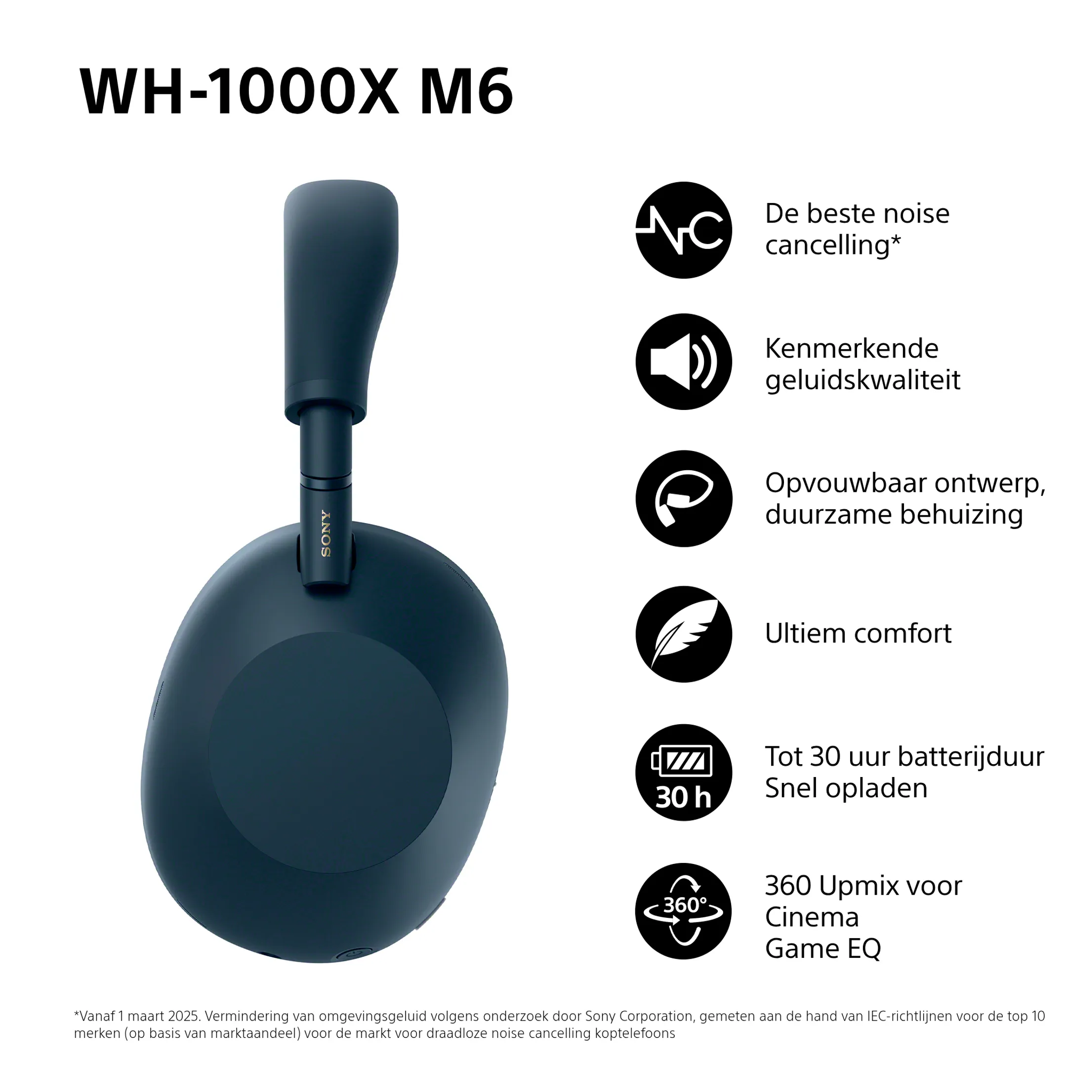 Sony WH-1000XM6 koptelefoon - Blauw image