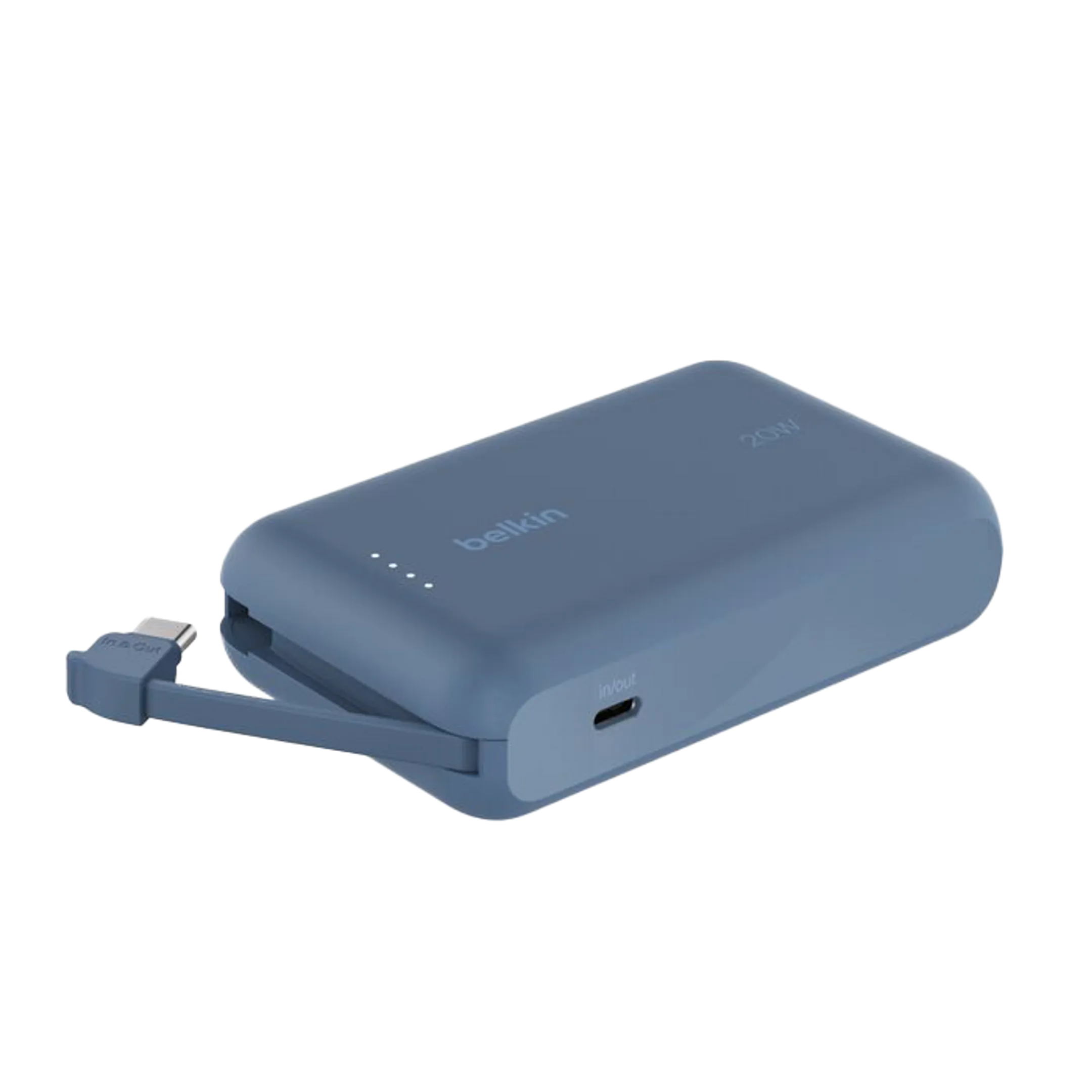 Batterie externe 10 000 mAh avec câble intégré - Bleu