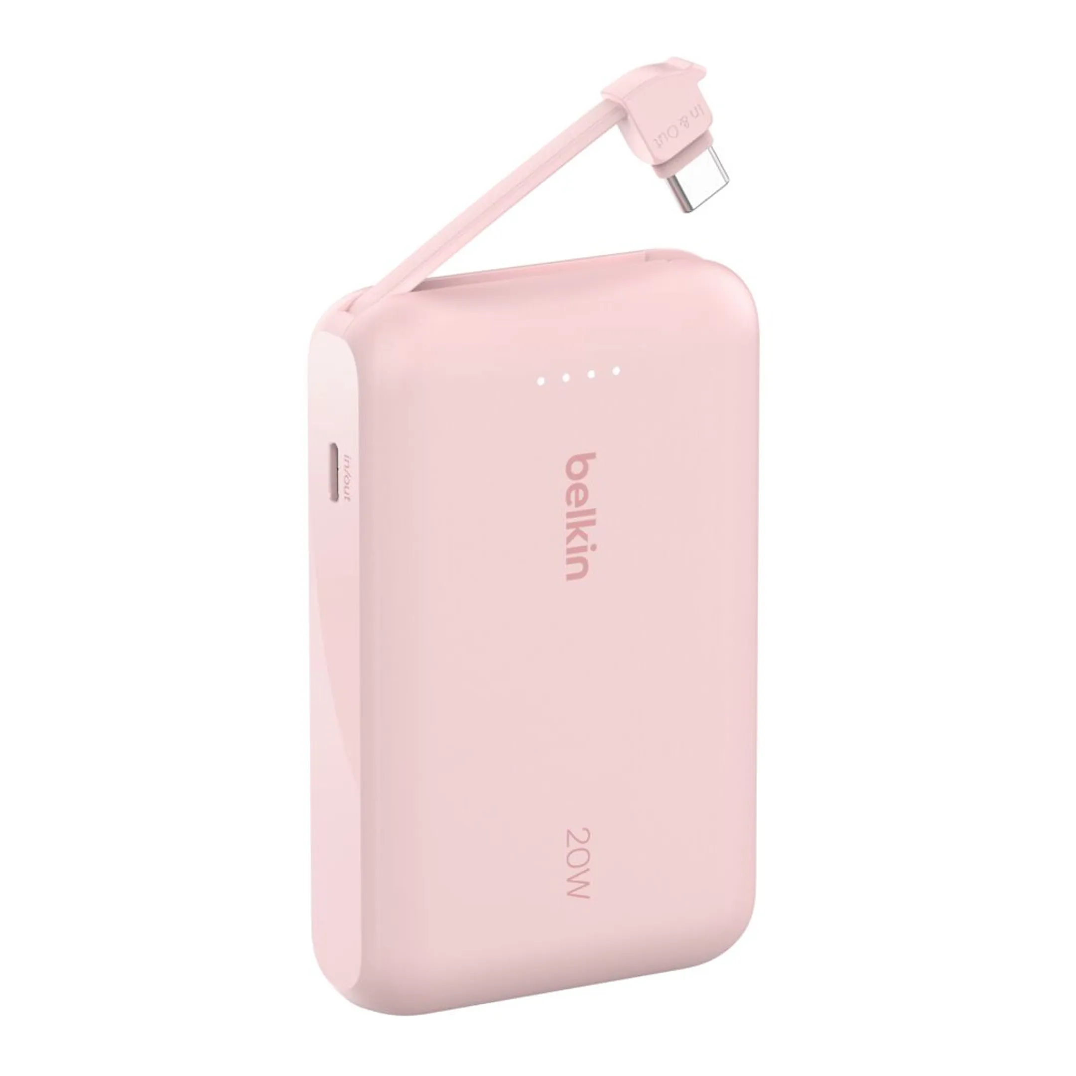 Belkin Powerbank 10.000 mAh met geïntegreerde kabel - Roze image
