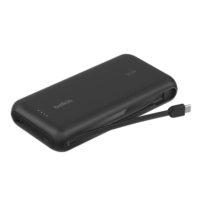 Belkin Powerbank 20.0000 mAh met geïntegreerde kabel - Zwart