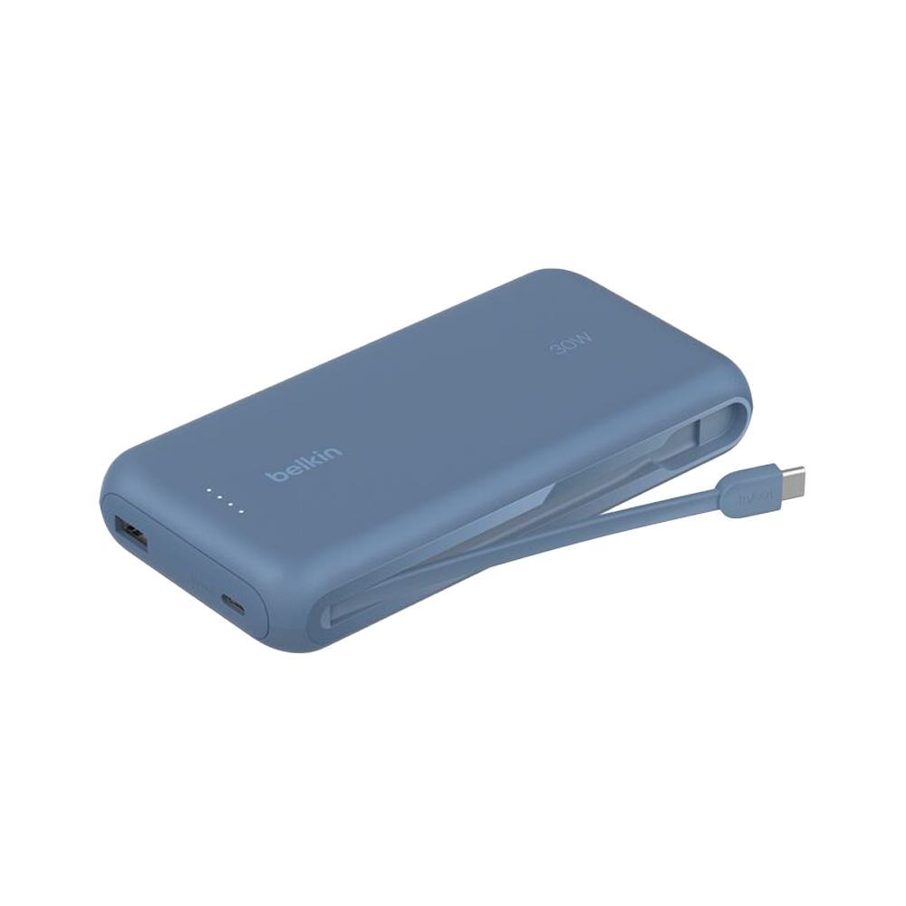 Belkin Powerbank 20.0000 mAh met geïntegreerde kabel - Blauw