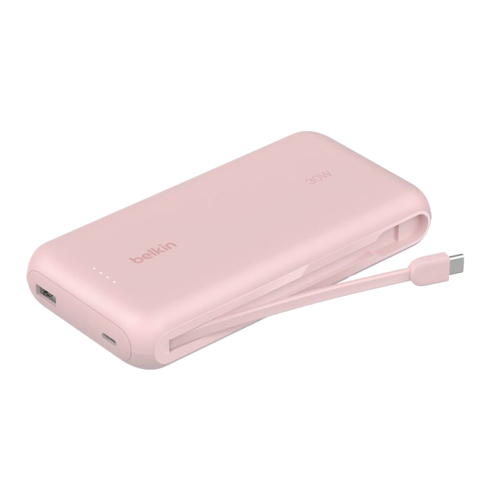 Belkin Powerbank 20.0000 mAh met geïntegreerde kabel - Roze